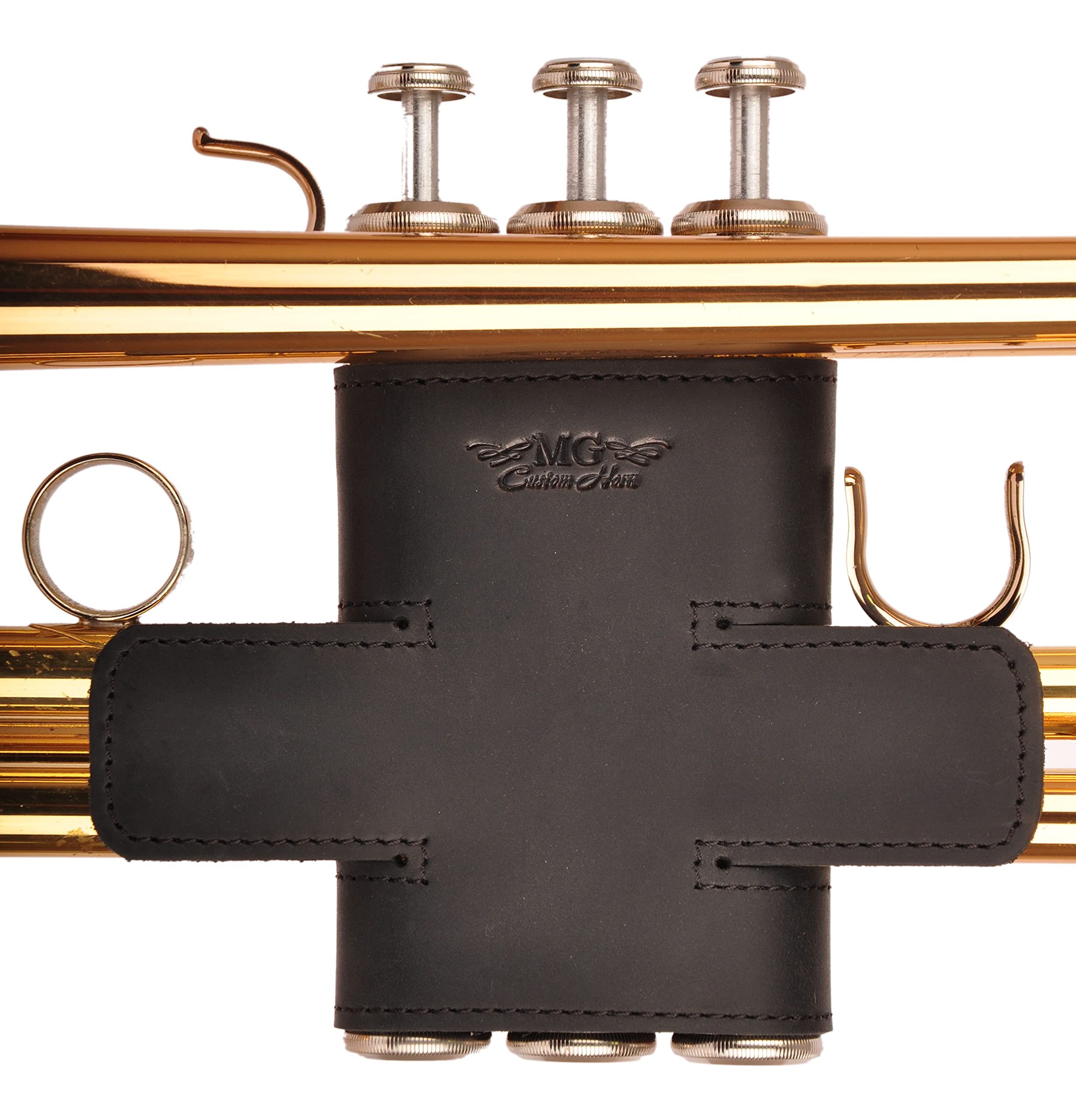 Trumpet Valve Guard XL Genuine Leather Protection Trumpet Valve Cover Valve Wrap (Green)