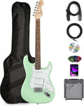 Fender Squier Stratocaster Electric Guitar - Surf Green Bundle with Fender Frontman 10G Amplifier, Gig Bag, Cable, Strap, Picks, and Austin Bazaar Instructional Video