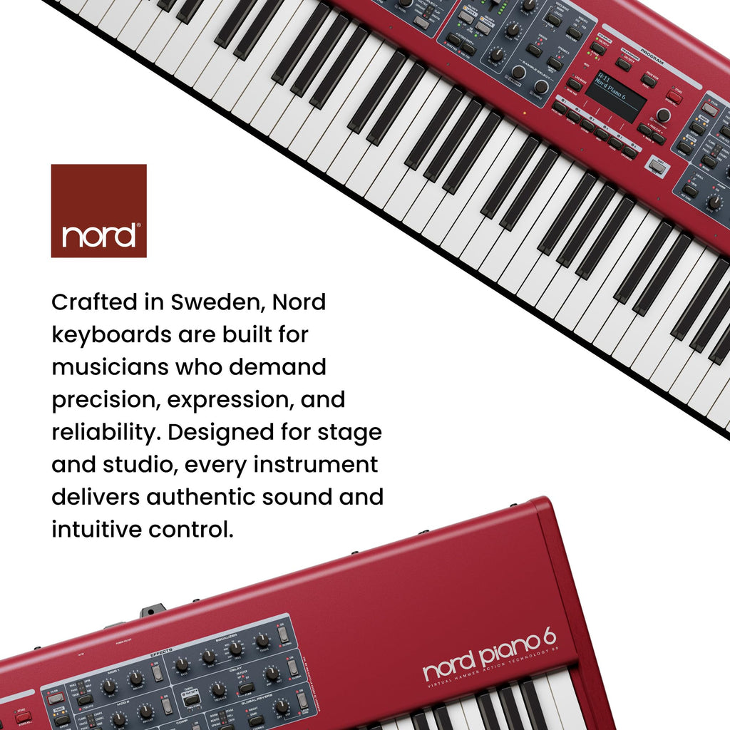 Nord Stage 4 88-Key Digital Piano Bundle with Adjustable Stand, Bench, Sustain Pedal, Headphones, Instrument Cable, and Austin Bazaar Polishing Cloth