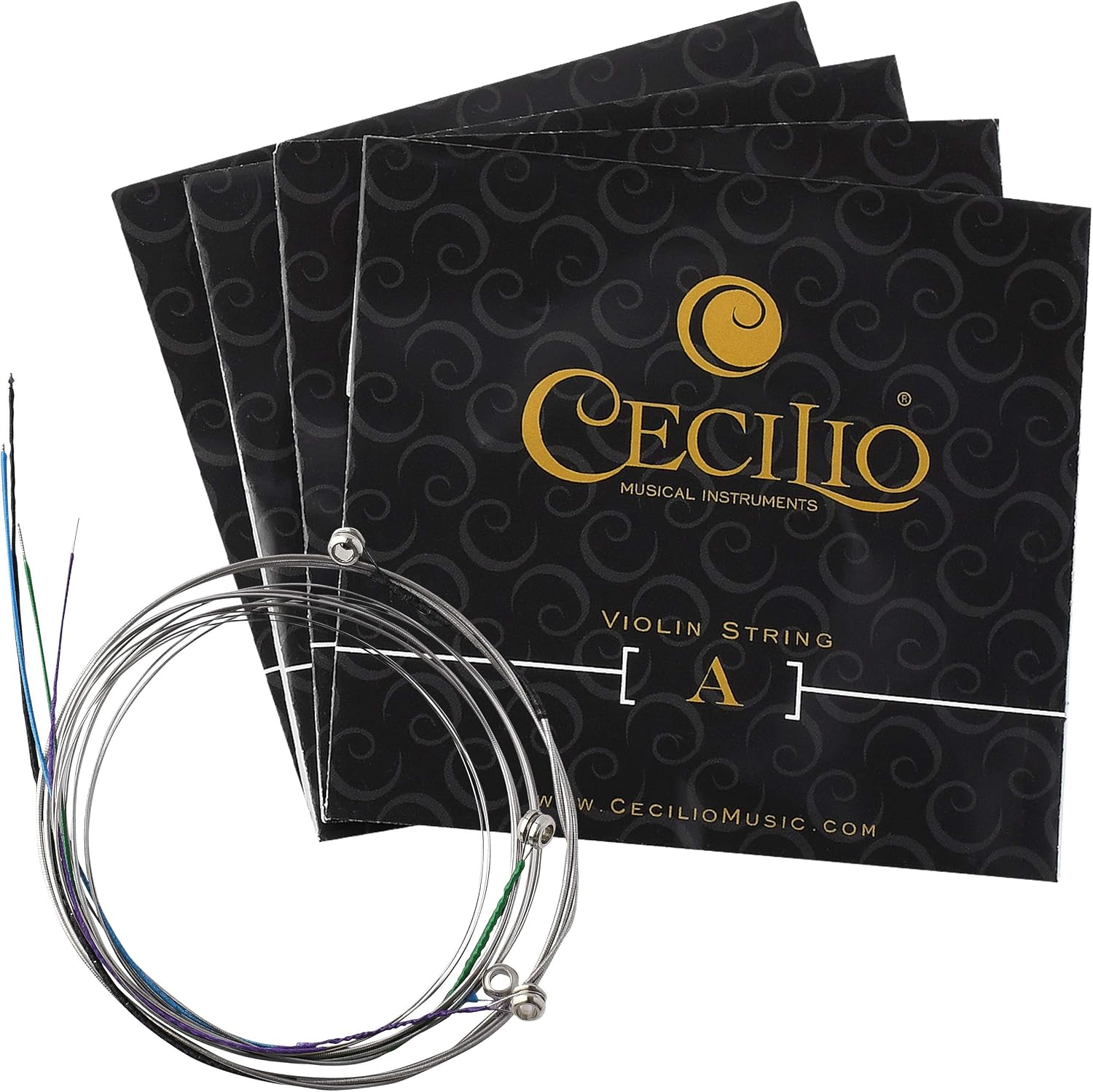 Cecilio Violin Strings Size 1/2 & 1/4 Violin Strings, G D A & E (1 Set)