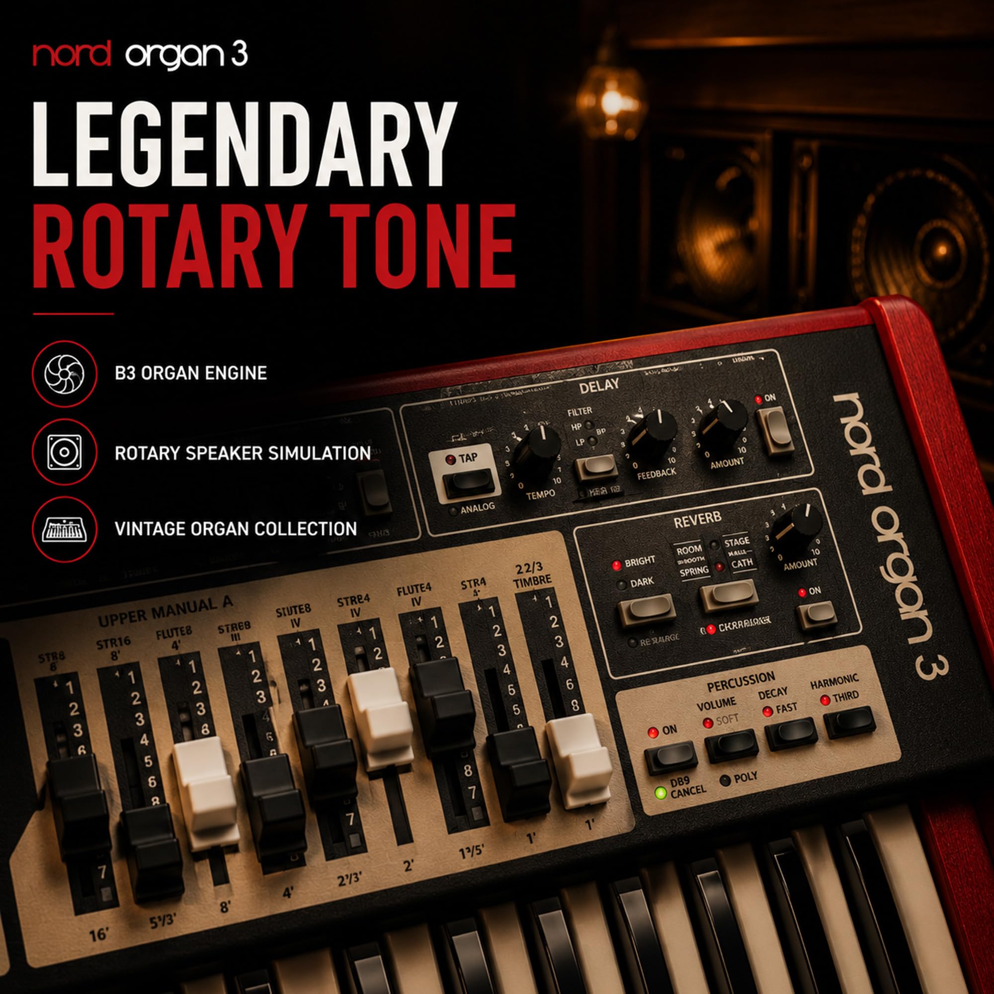 Nord Stage 4 88-Key Digital Piano Bundle with Adjustable Stand, Bench, Sustain Pedal, Headphones, Instrument Cable, and Austin Bazaar Polishing Cloth
