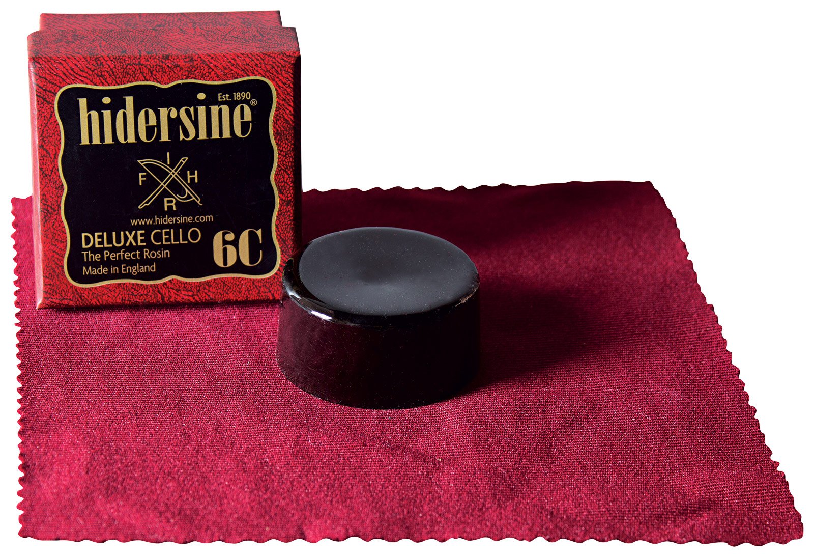 Hidersine VP-036C Series VI Cello Bow Rosin – 35g Clear Black Cake in Decorative Box – Professional-Grade, Rich Tone for Steel Strings