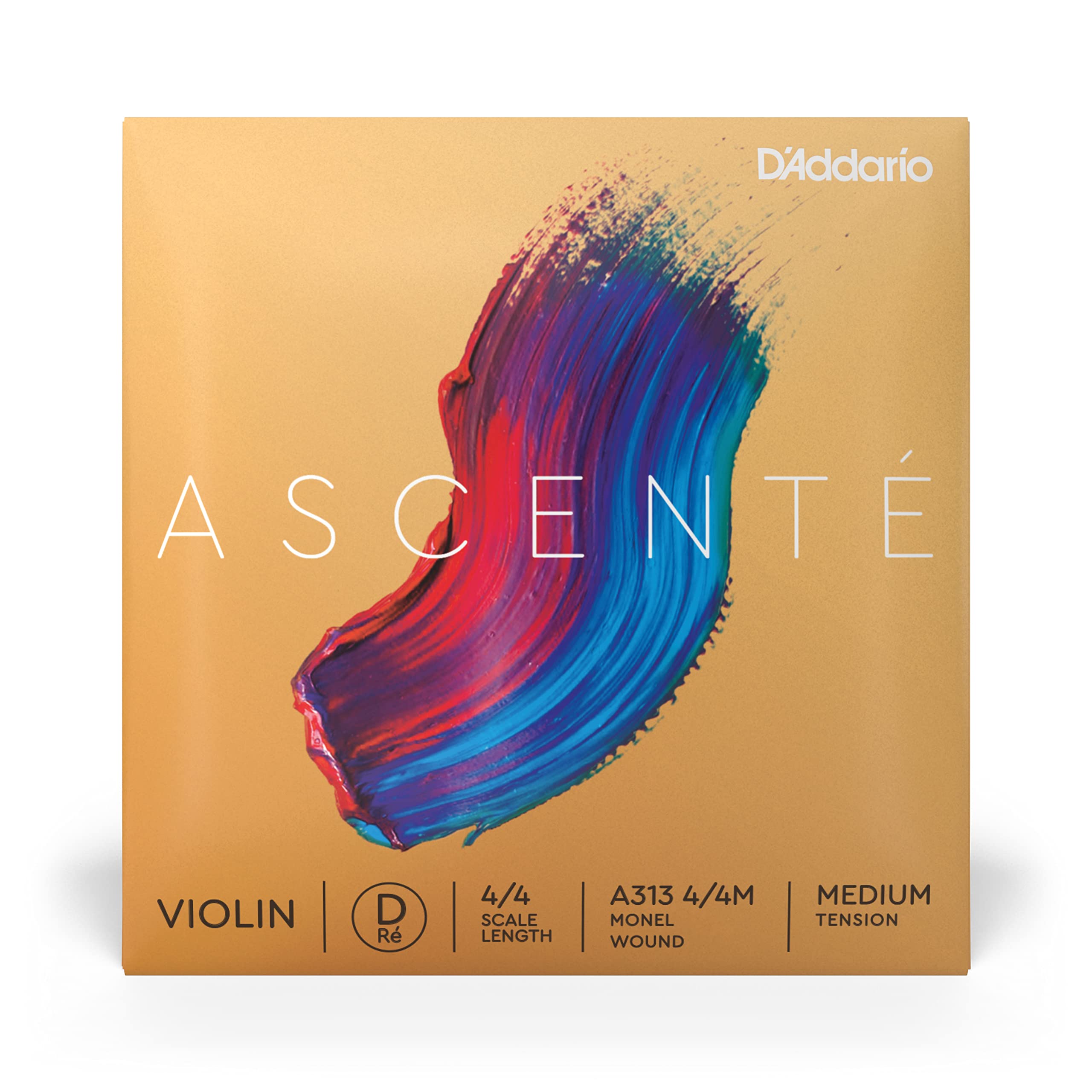 D'Addario Ascente Violin Strings - Violin Strings with Ball Ends, Synthetic Core - A310 1/4M - Full Set - 1/4 Scale - Medium Tension