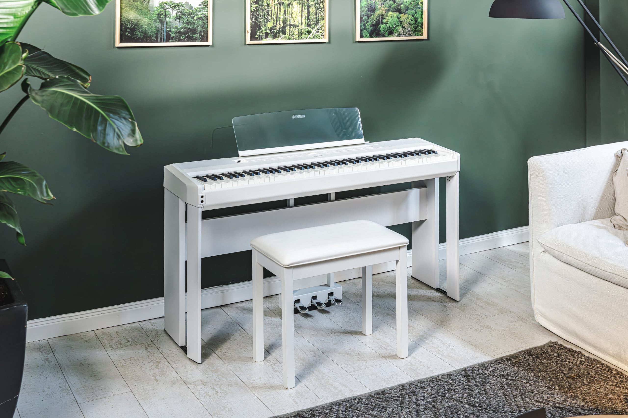 Yamaha P225 88-Key Digital Piano with Weighted Keys, Portable Design, Keyboard, Music Rest, Sustain Foot Switch, and Built-In Speakers, Black (P225B)