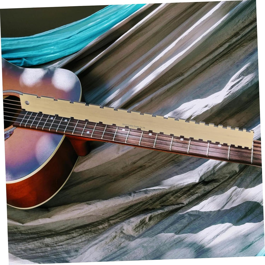 SUPVOX Bronze String Action Gauge Dual Scale Ruler for Guitar Ukulele Notched Design for Accurate String Height Measurement Essential Tool for Musicians