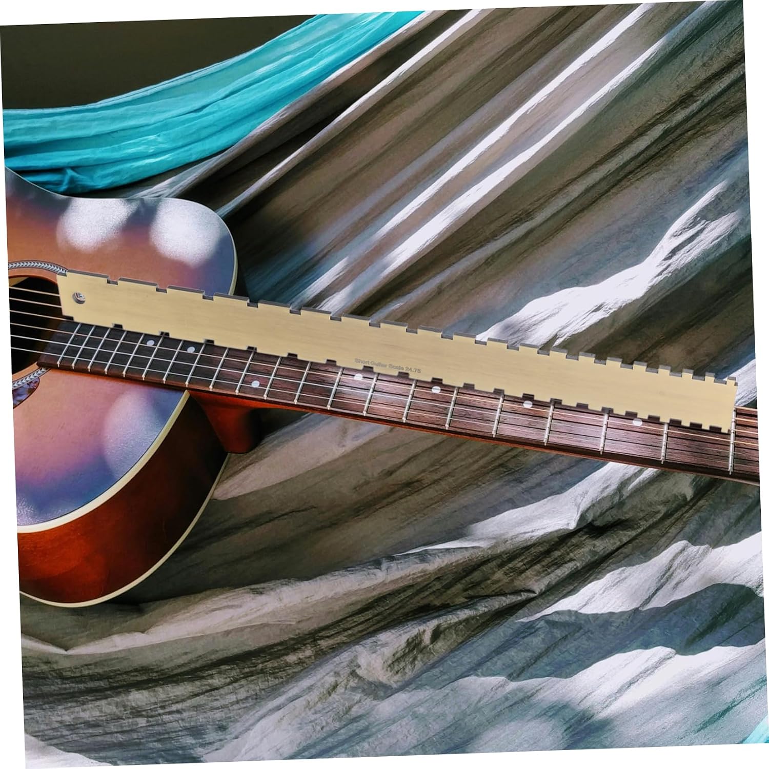 SUPVOX Bronze String Action Gauge Dual Scale Ruler for Guitar Ukulele Notched Design for Accurate String Height Measurement Essential Tool for Musicians