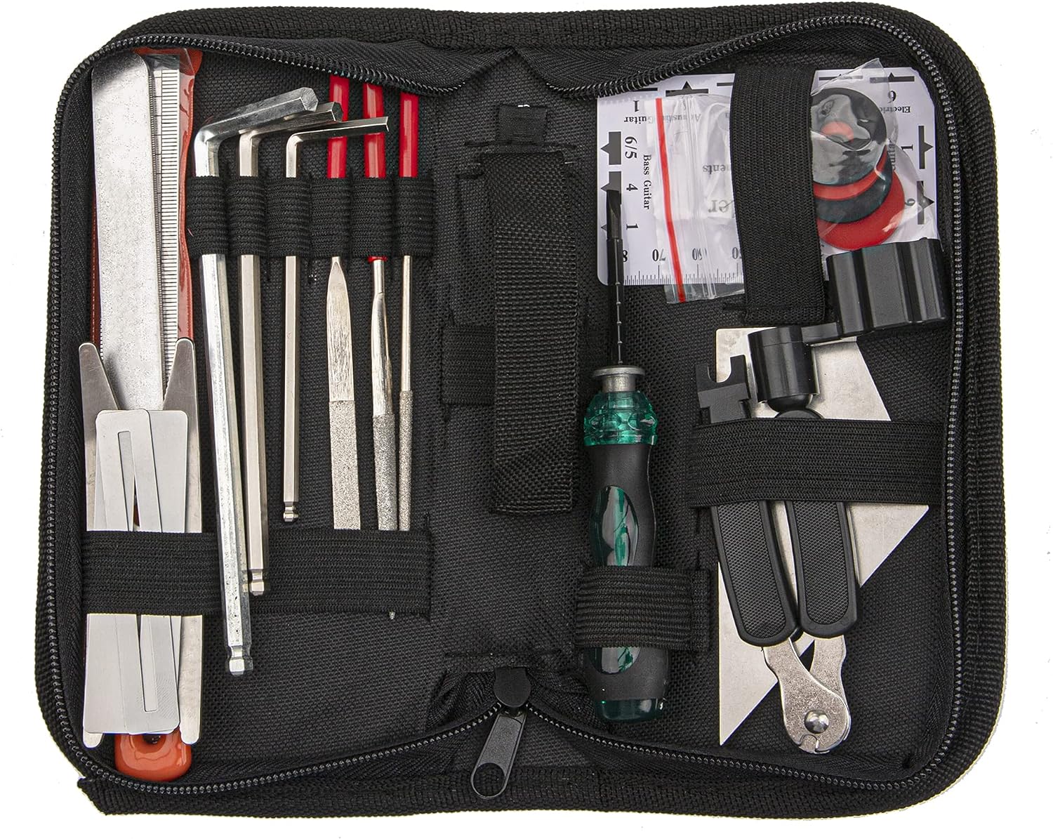 20Pcs Yootones Guitar Tool Kit Repairing Maintenance Tools with String Organizer Guitar Winder String Cutter String Action Ruler Gauge