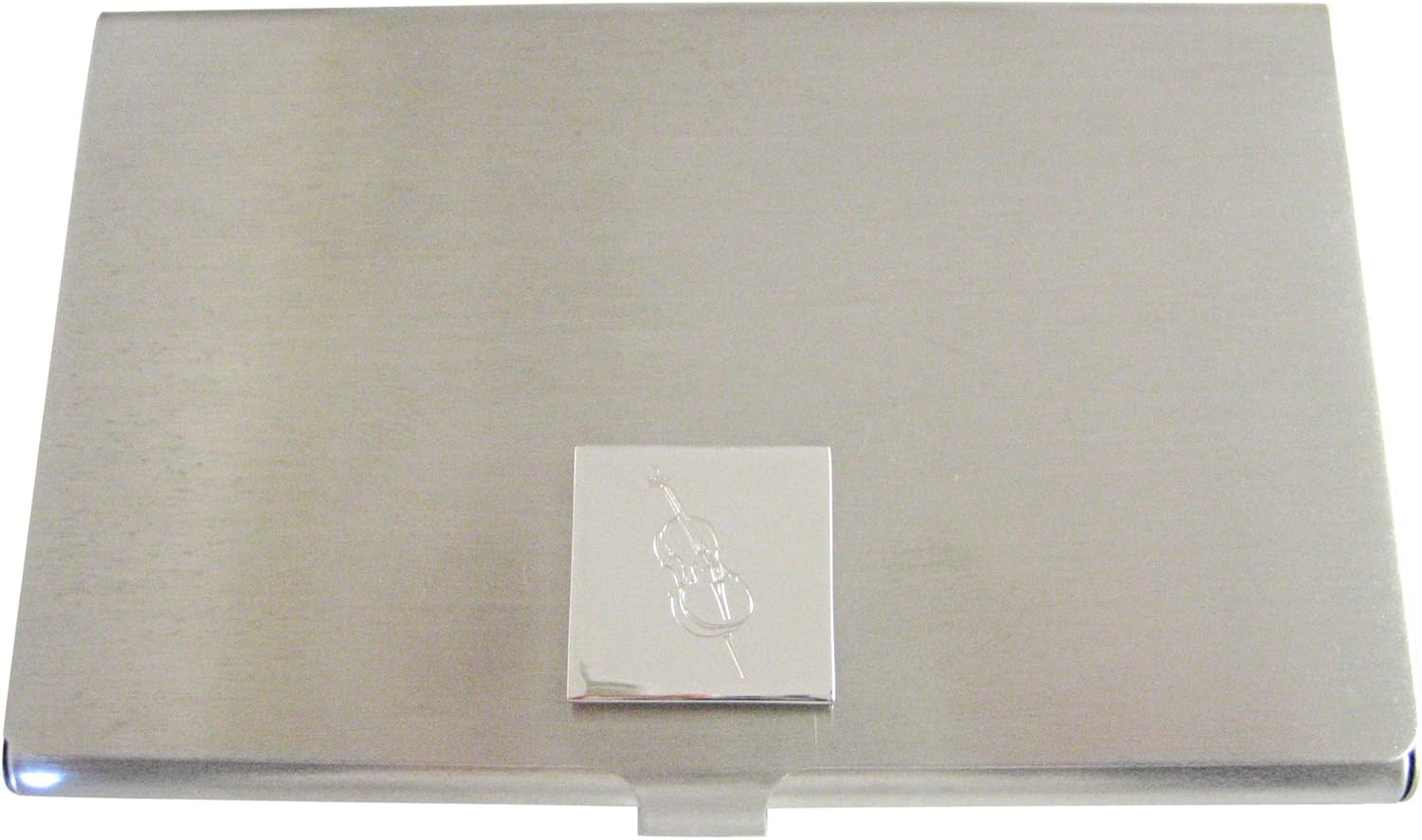 Kiola Designs Silver Toned Etched Cello Music Instrument Business Card Holder