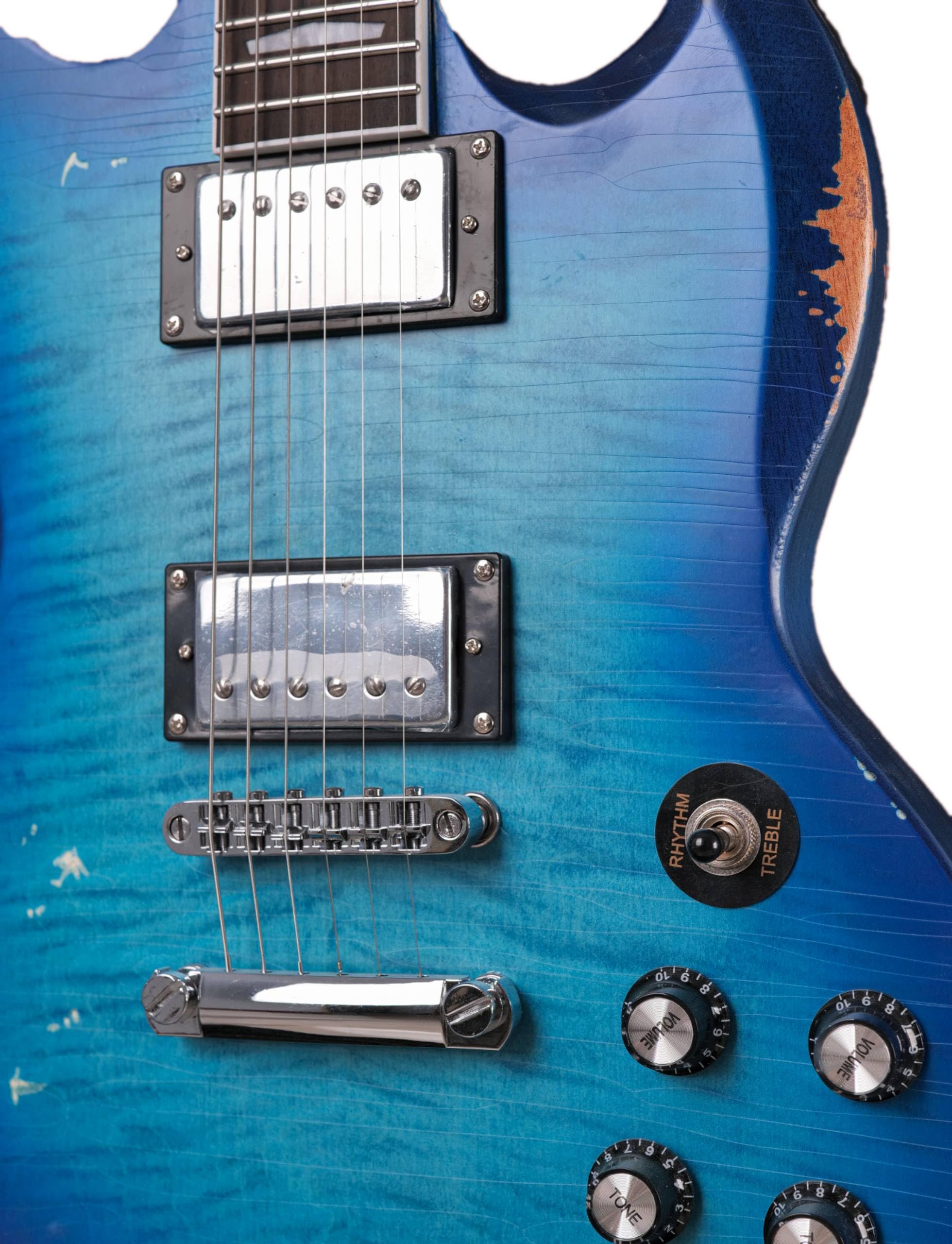 KGD Relic Electric Guitar,Solid Body Electric Guitar With Mahogany Body and Neck,Rosewood Fingerboard,Bone Nut,SG style 6-String Guitar,Professional/Electric Guitars for Adults