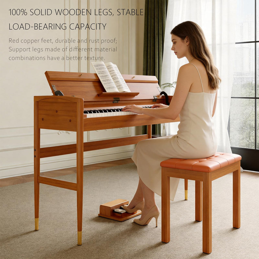 88 Key Weighted Hammer Action Digital Piano, French 5704 Chip, Solid Wood Stand, Triple Pedal, USB-MIDI, 192 Polyphony – For Adults & Intermediate