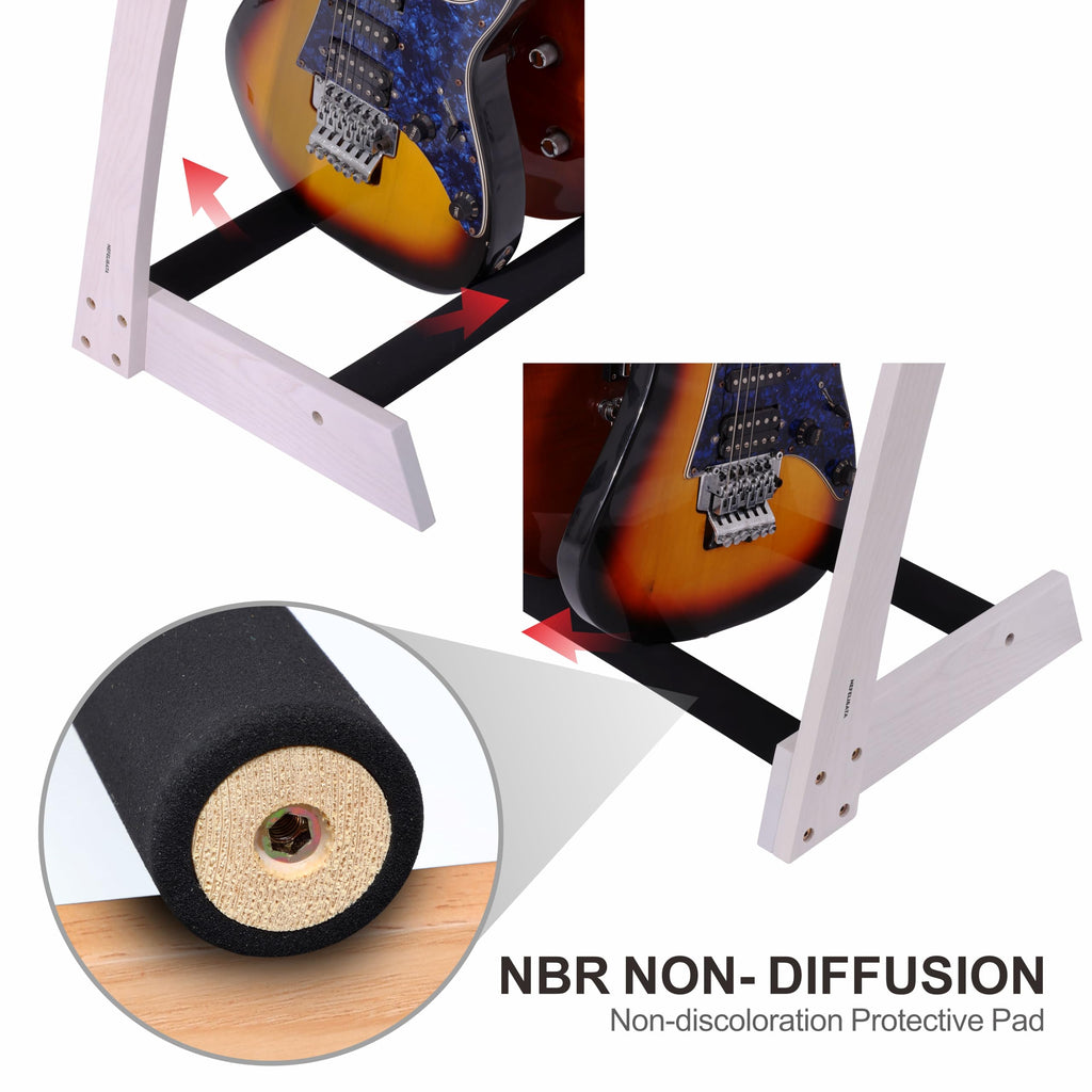 Nefelibata Guitar Stands 5 Wooden Guitar Rack Floor for Guitars and Cases, Electric, Acoustic, Bass Guitars, Cellos, German Ash