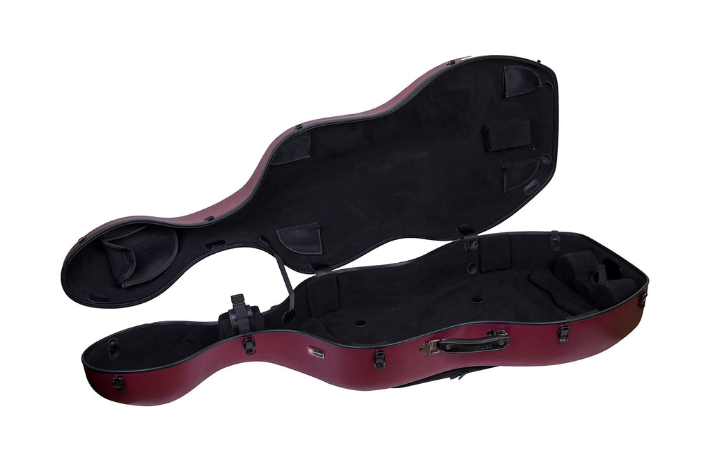 Crossrock Poly Carbon Cello Case for 4/4 Full-Size | Matte Blue Finish, Wheels, Lightweight & Durable – Best for School Orchestra & Student Musicians