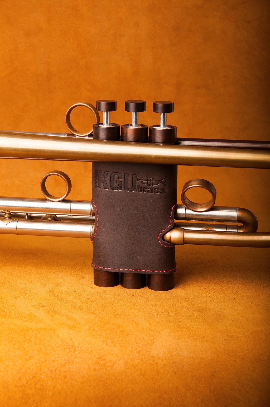 Trumpet valve guard by KGUBrass is the leather trumpet valve protector made of luxurious mild and thick material; use as protection from corrosion, scratches and stains (Marsala)