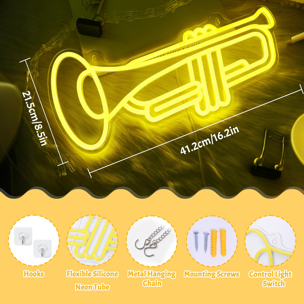 CoolGift Mart Acoustic Guitar Neon Light, Dimmable LED Guitar Neon Wall Sign USB Powered, Decorations for Bedroom Living Room Man Cave Music Studio, Gift for Guitar Players Guitarists Music Lovers