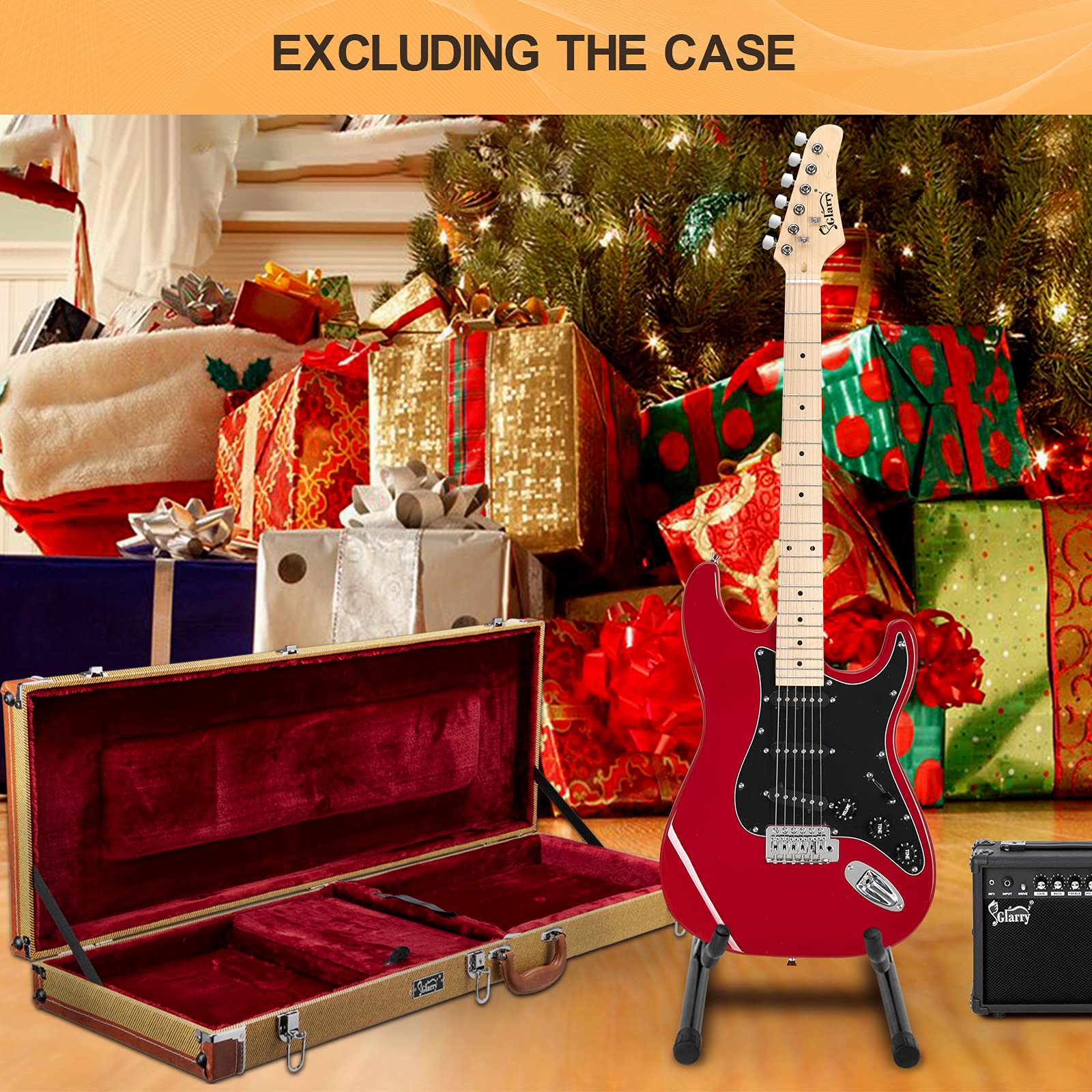 GLARRY Full Size Electric Guitar for Music Lover Beginner with 20W Amp and Accessories Pack Guitar Bag (GREEN, Left Handed 39")