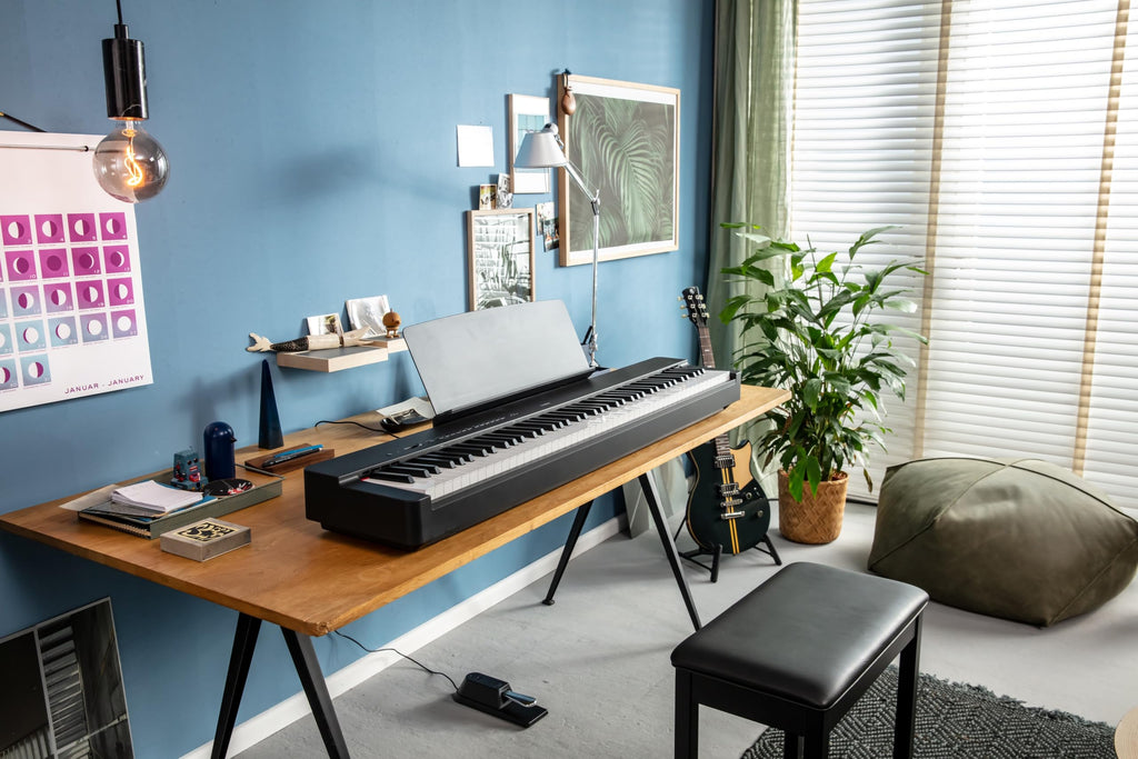 Yamaha P225 88-Key Digital Piano with Weighted Keys, Portable Design, Keyboard, Music Rest, Sustain Foot Switch, and Built-In Speakers, Black (P225B)