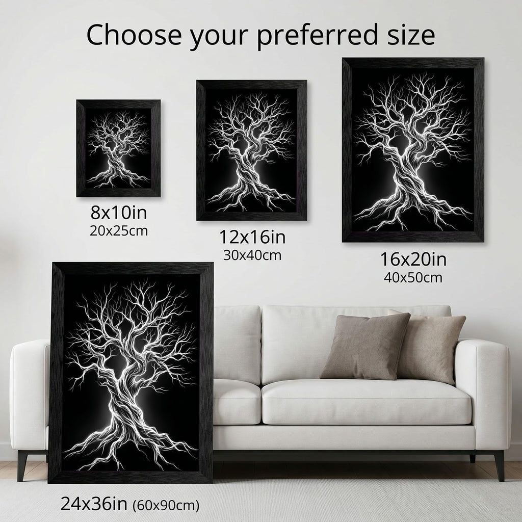 Framed Canvas Wall Art Minimalist Abstract Cello Musical Instrument Electric White Glowing Lines on Black Canvas Print Poster Black Frame Wall Decor for Music Room Studio Modern Art, Inch 24x36