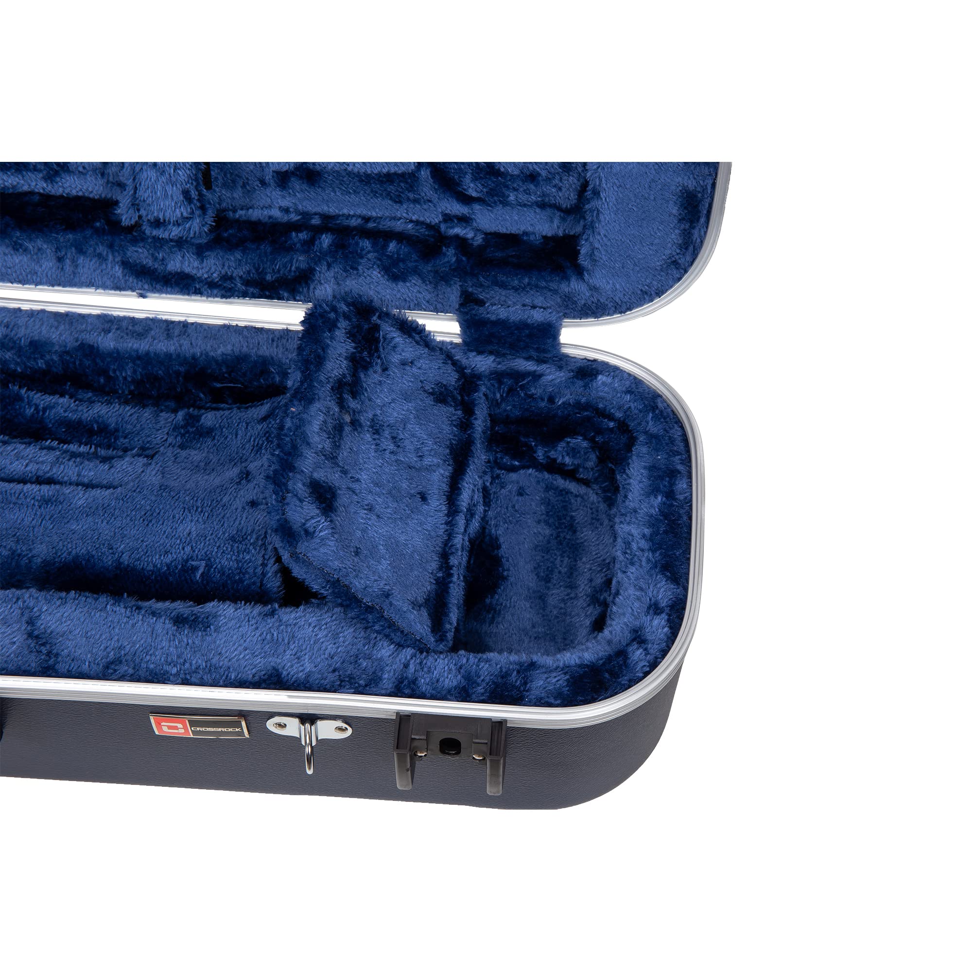Crossrock Tenor Trombone Flight Case — Fits Bb Tenor with F-Attachment | Shockproof Design, Security Lock, Plush Interior, Single Shoulder Strap & Accessory Compartment (CRA862TBBK)