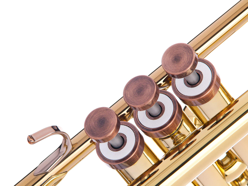 Trumpet Trim Kit for improving the sound. For all Bach Stradivarius Trumpet. Custom made KGUBrass (HEAVY, Antique Bronze Lacquer)