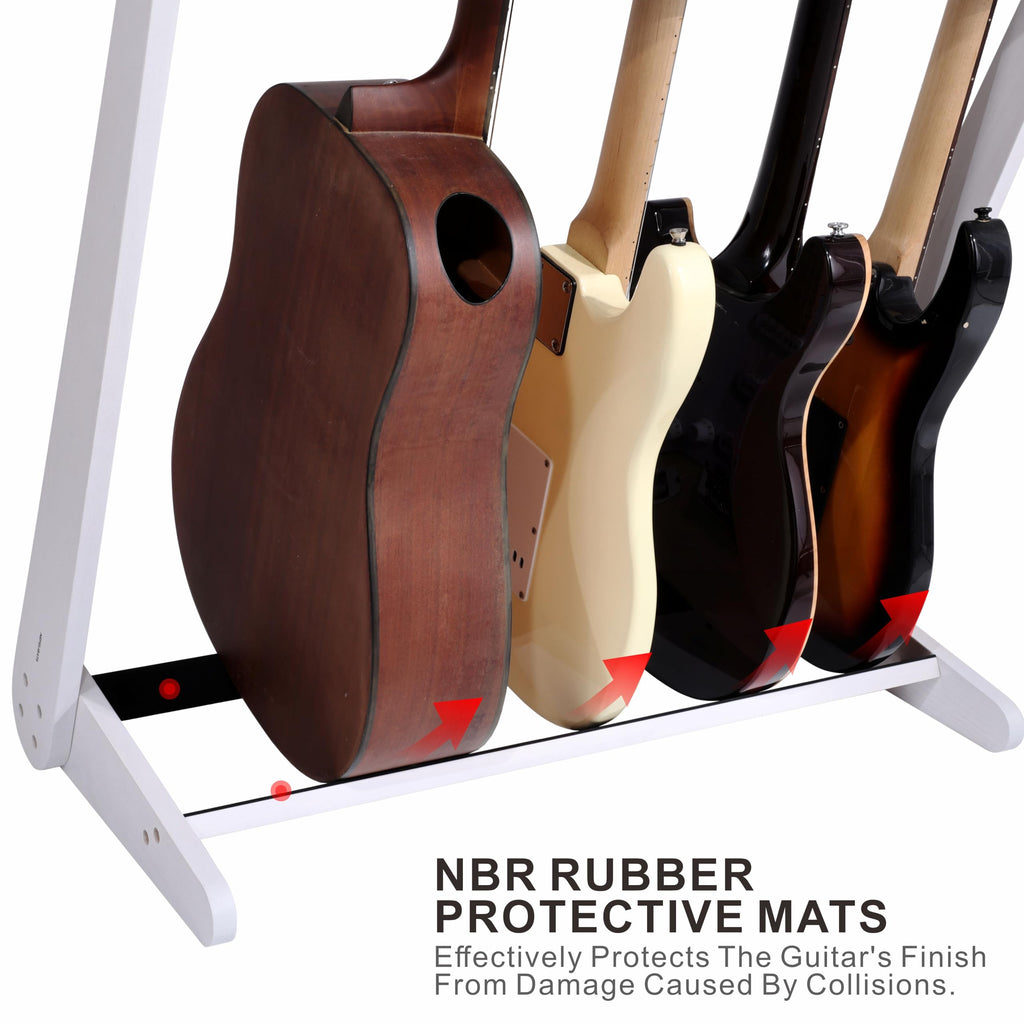 Nefelibata Multi-Purpose Guitar Stands 5 Wooden Guitar Rack Floor Stand for Guitars and Cases, Electric Guitars, Acoustic Guitars, Bass Guitars, Cellos - German Ash (Yellowish Brown)