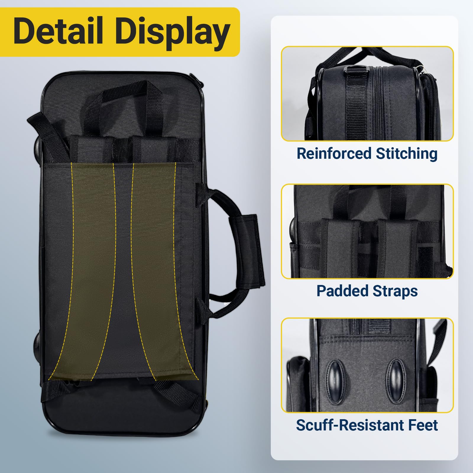 Contoured Trombone Case with Built-In Backpack Straps, Gig Bag | Omebaige Contoured Trombone Case: Built-In Backpack Straps, Impact-Resistant Foam Velvet Interior, 600D Nylon Design.