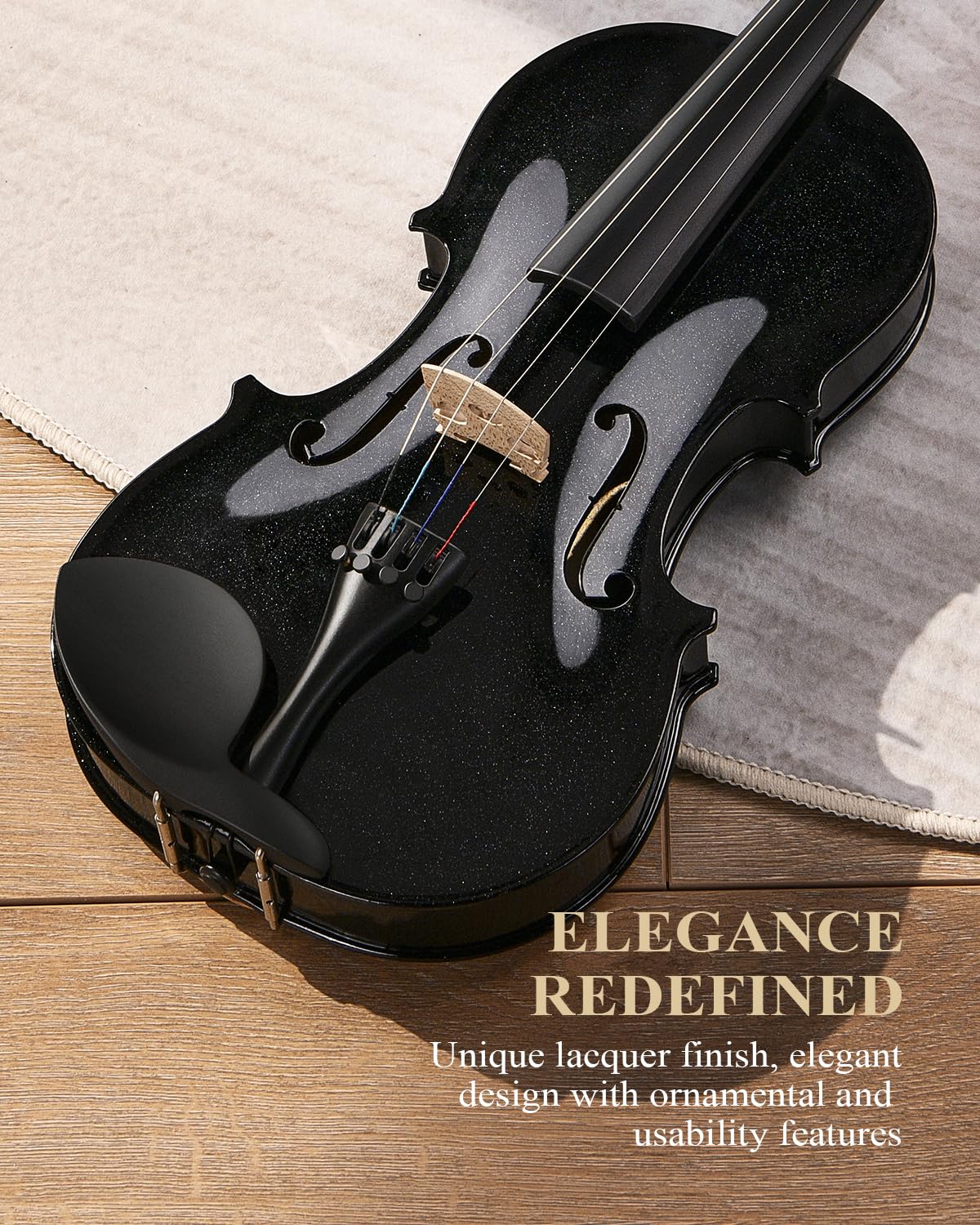 Eastar 3/4 Violin for Beginners, Violins Kit for Student, Fiddle with Hard Case, Rosin, Shoulder Rest, Bow, and Extra Strings (Imprinted Finger Guide on Fingerboard)