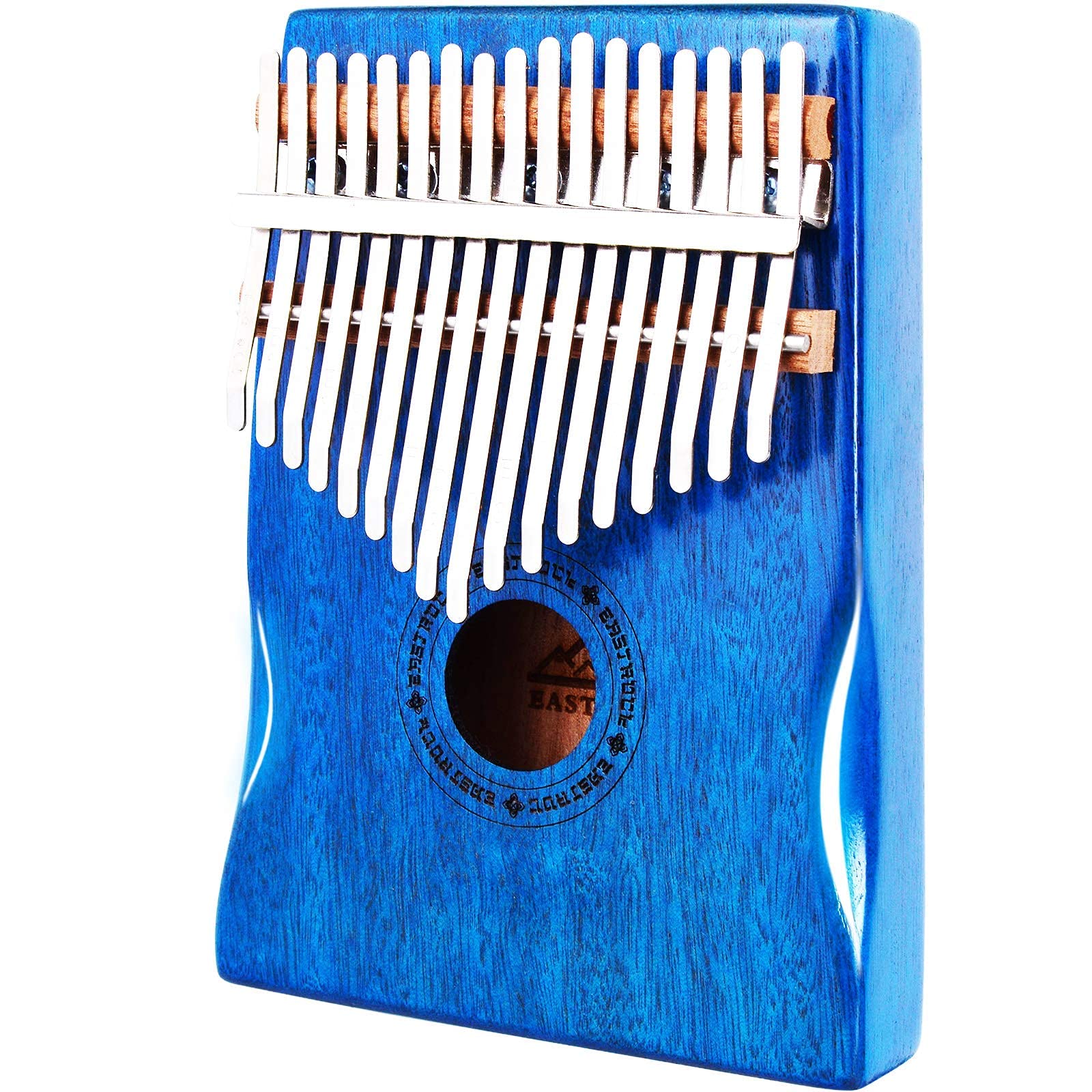 EASTROCK 17 Key Electric Kalimba Thumb Piano Built-in Pickup Professional Electric Kalimba Finger Piano for Kid Adults Beginners Professional (Mahogany Hand Rest EQ)