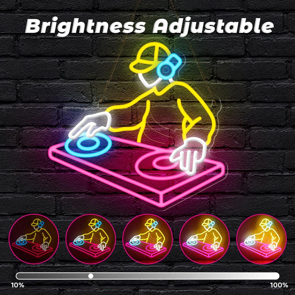 CoolGift Mart Acoustic Guitar Neon Light, Dimmable LED Guitar Neon Wall Sign USB Powered, Decorations for Bedroom Living Room Man Cave Music Studio, Gift for Guitar Players Guitarists Music Lovers