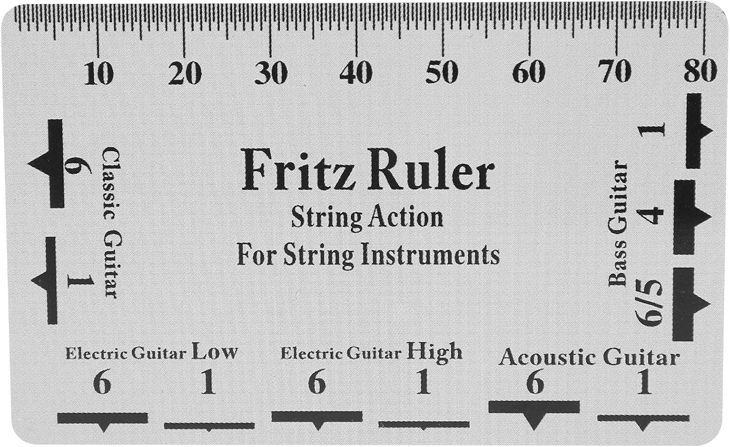 Jiawu Guitar String Action Gauge Ruler for Accurate Measurement, Compact PVC Tool Kit for Bass and Acoustic Guitars, 3.3" X 2.1", Easy to Use