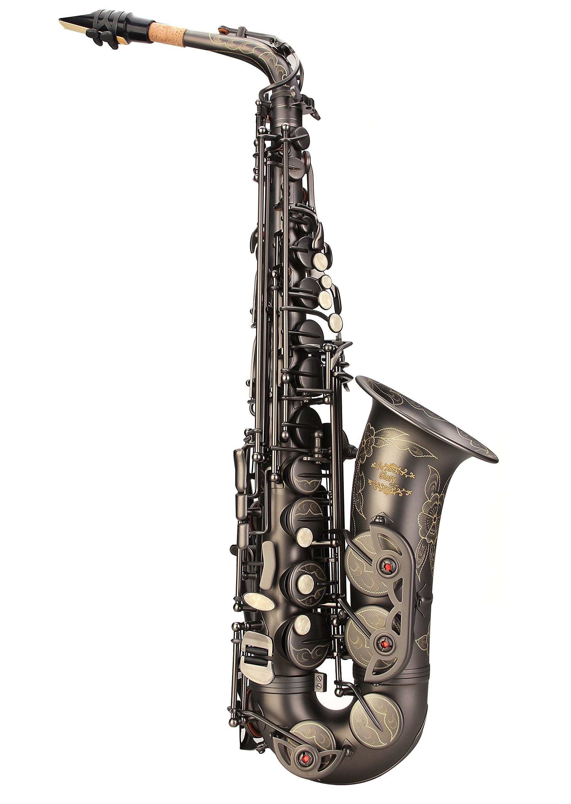 Glory Black Laquer E Flat Alto Saxophone with 11reeds,8 Pads cushions,case,carekit