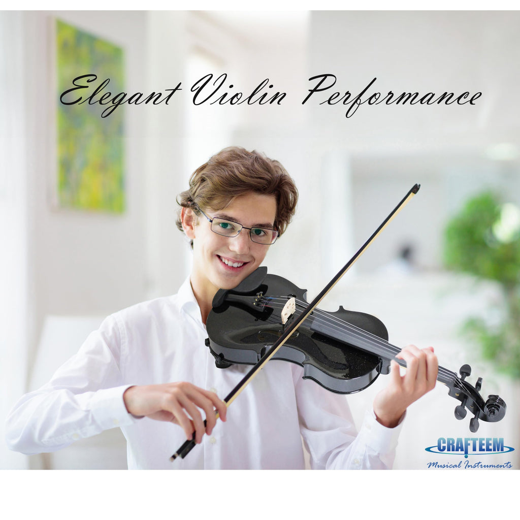 Crafteem Spruce and Maple Solid Wood Violin Outfit for Beginner Kids & Adults -Craft Your Perfect Sound and Begin Your Musical Journey with Confidence. (Glossy Antique, 1/2)