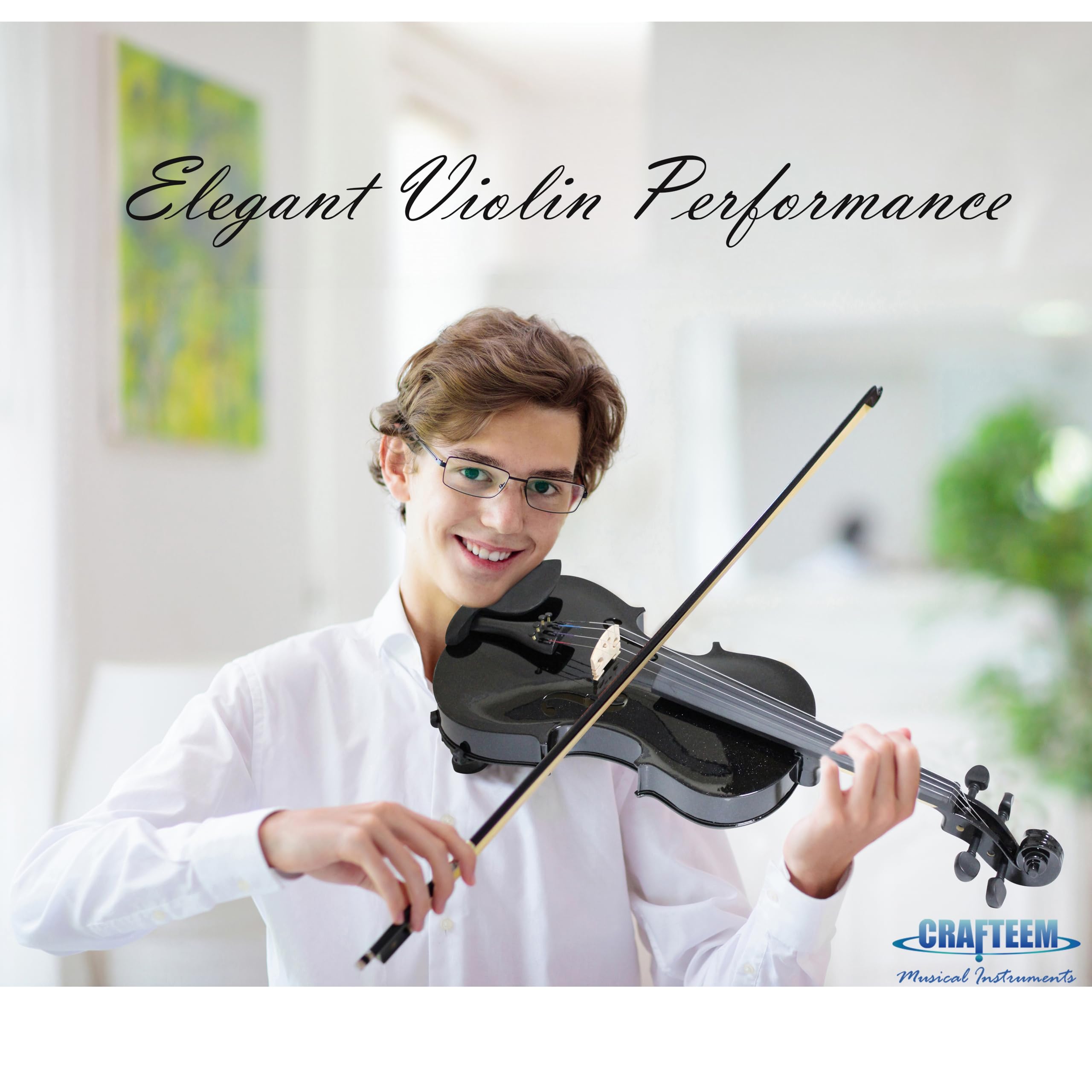 Crafteem Spruce and Maple Solid Wood Violin Outfit for Beginner Kids & Adults -Craft Your Perfect Sound and Begin Your Musical Journey with Confidence. (Glossy Antique, 1/2)