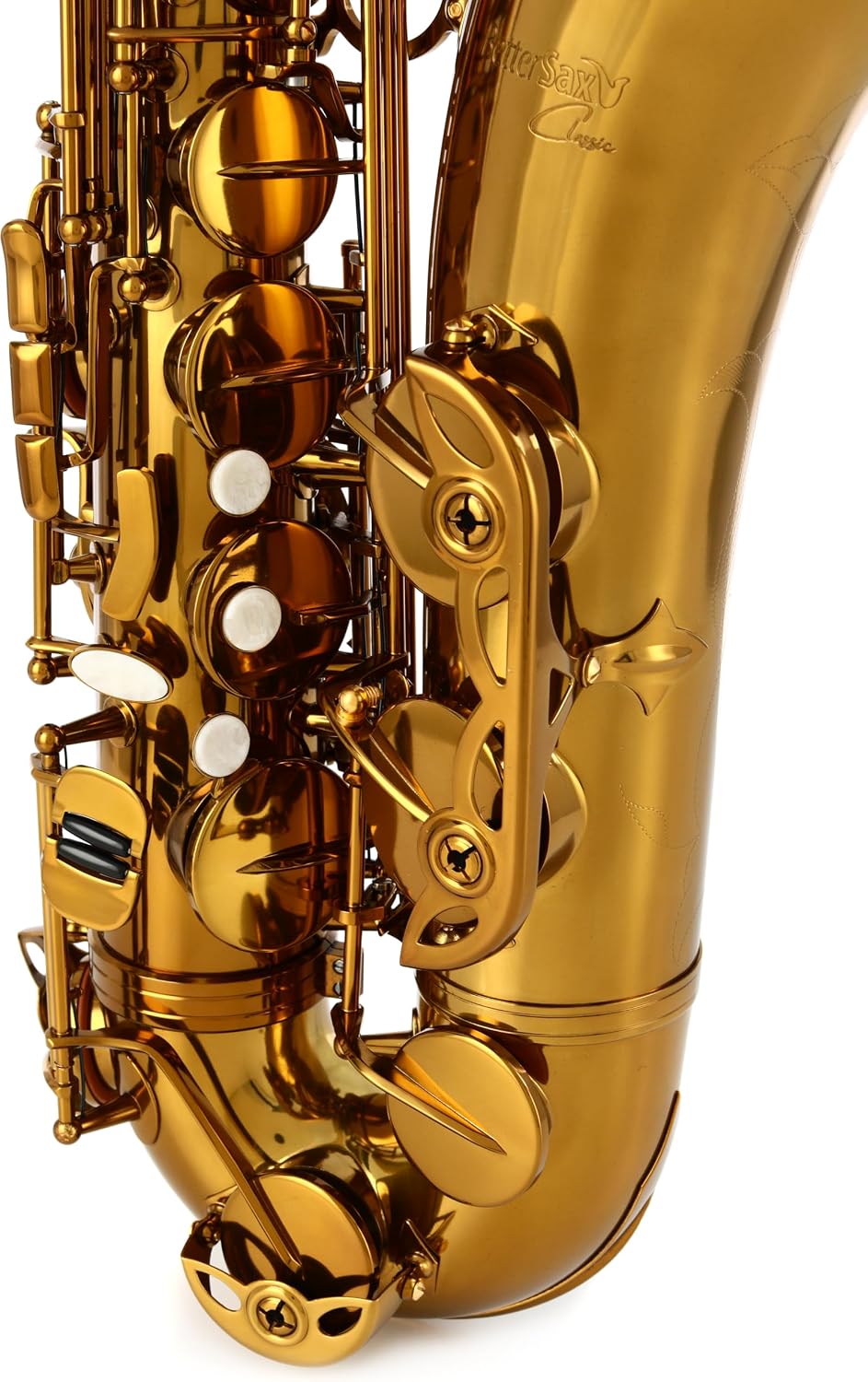 BetterSax Classic Tenor Saxophone - Professional-Grade Instrument with Dark Gold Lacquer Finish - Complete Kit for Beginners and Pros - Includes Mouthpiece, Neckstrap, and Durable Case