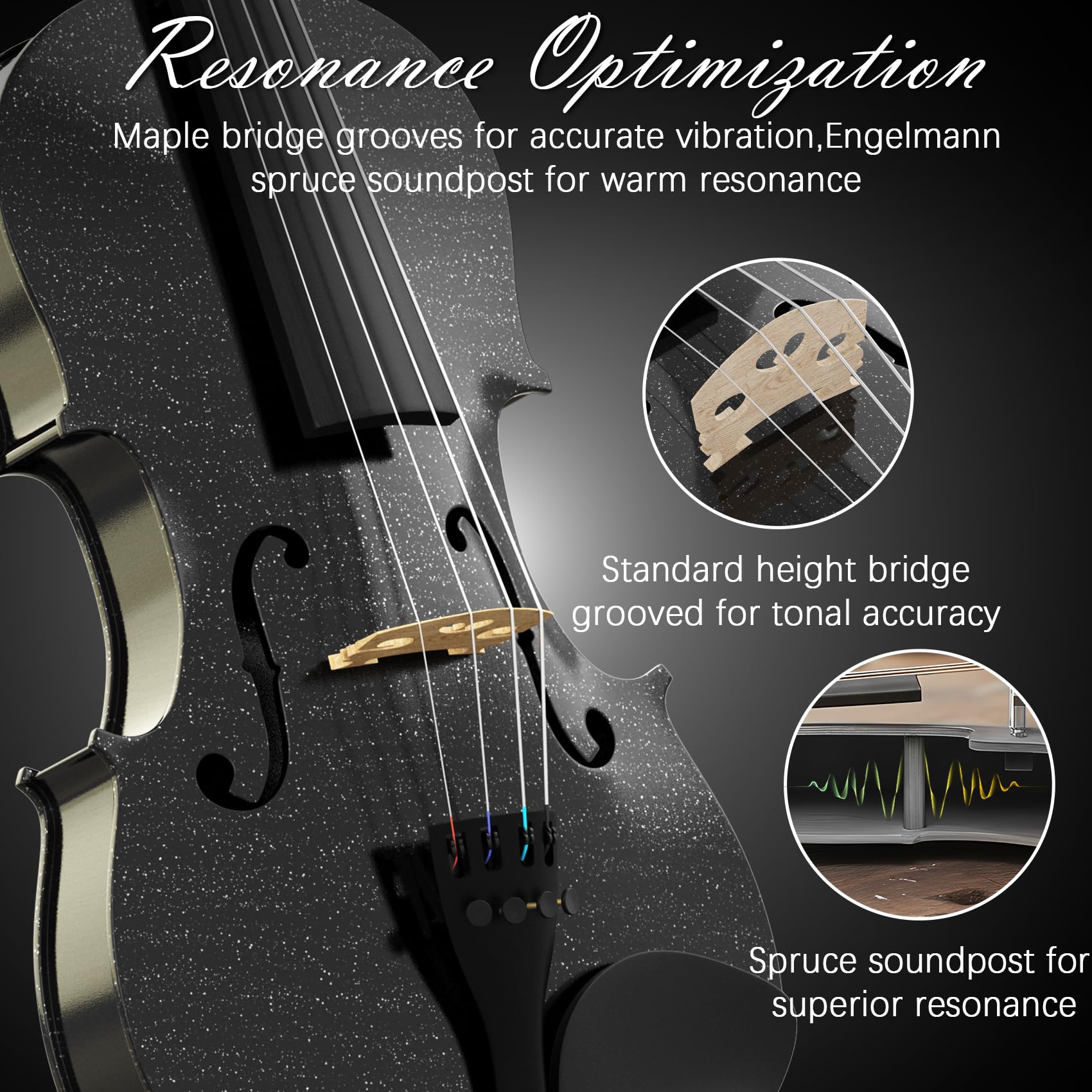 4/4 Full Size Beginner Violin, Acoustic Fiddle Set for Adults, Teens, and Students (Age 12+), with Case, Bow, Bridge, and Rosin (Pink)