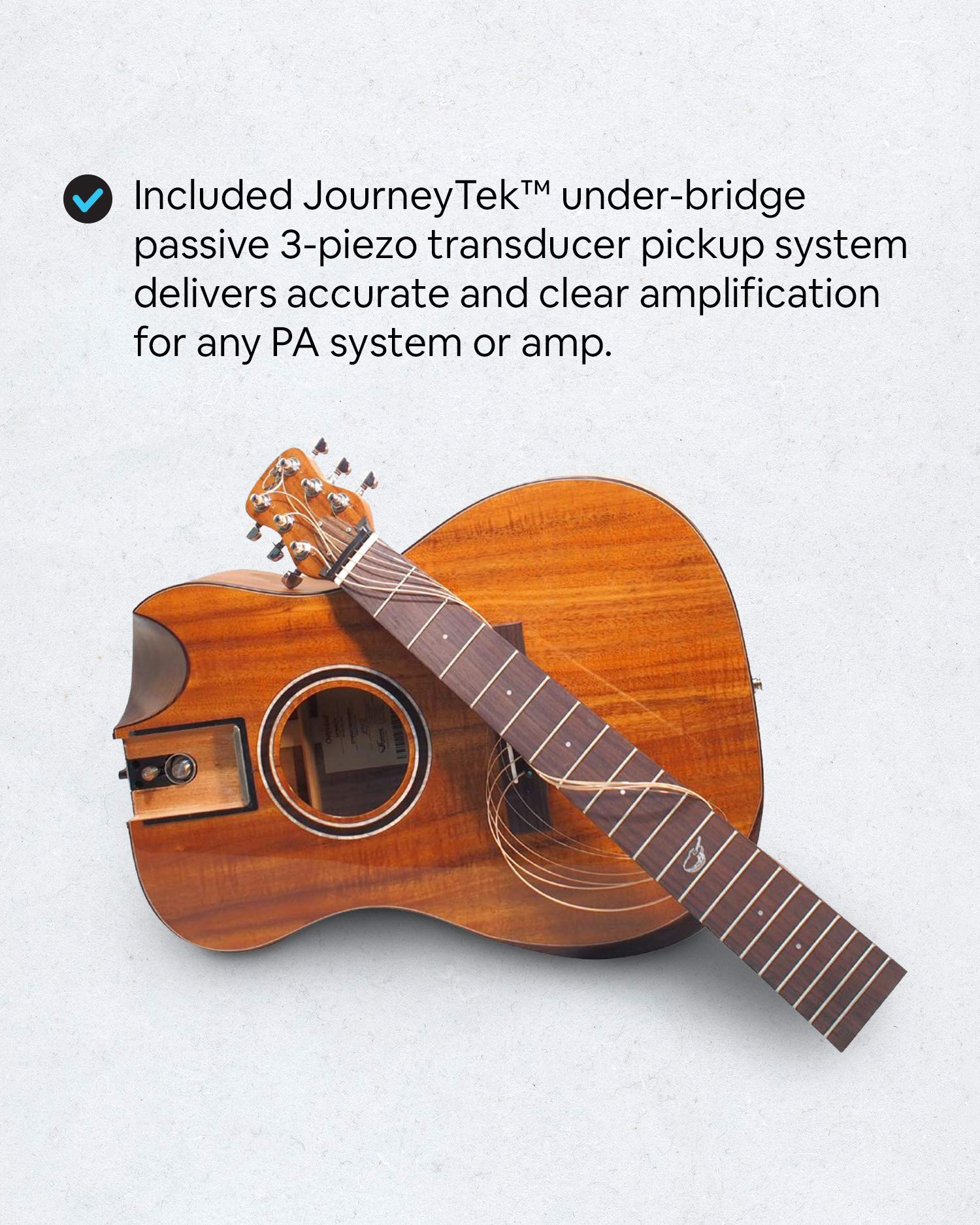 Journey Instruments Solid Sitka Acoustic Collapsible Travel Guitar PJ410N | Traveling Acoustic Guitar with Collapsible Patented System, Portable Backpack Case (African Mahogany)