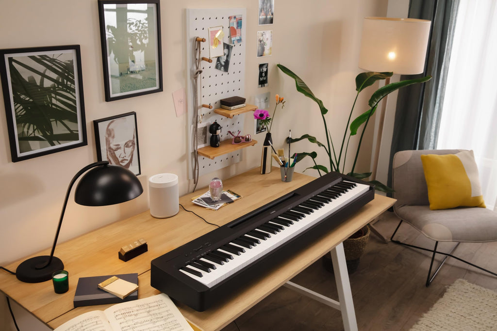 Yamaha P225 88-Key Digital Piano with Weighted Keys, Portable Design, Keyboard, Music Rest, Sustain Foot Switch, and Built-In Speakers, Black (P225B)