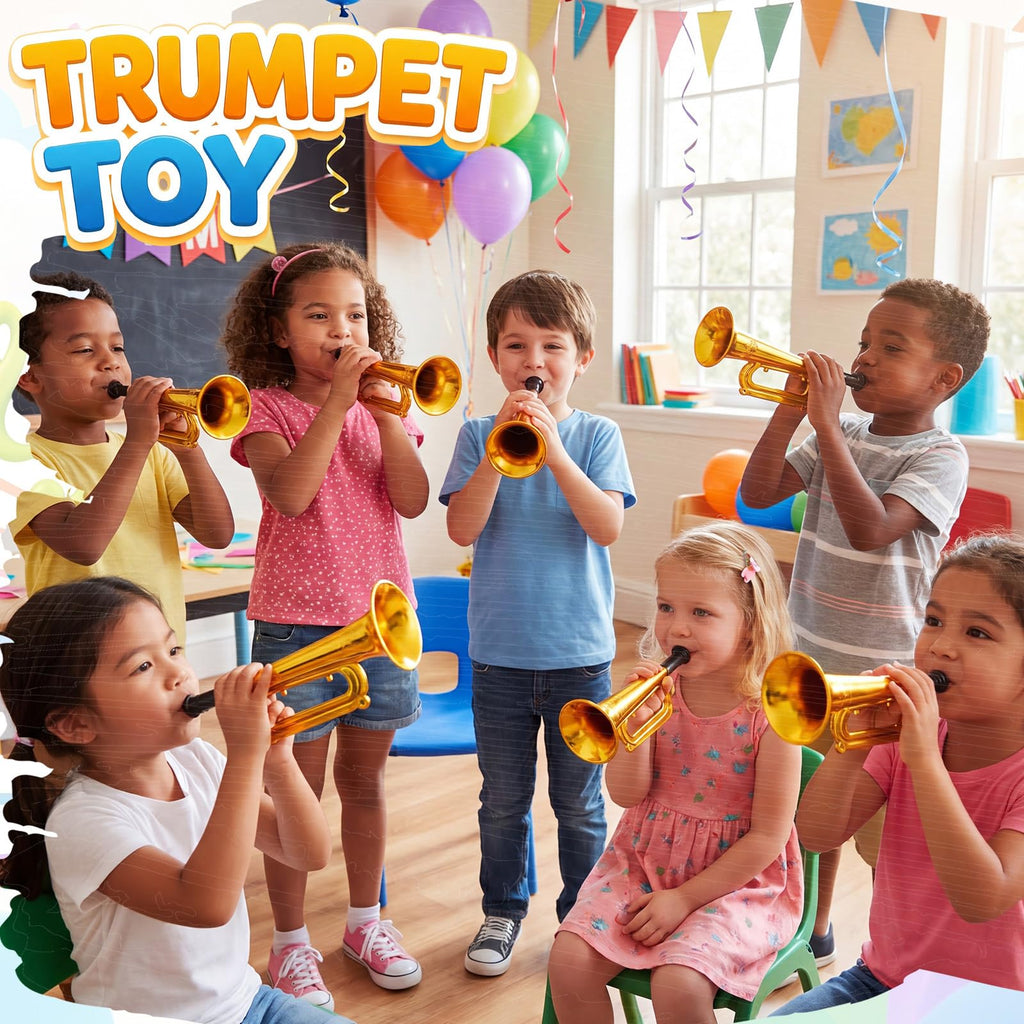 Deekin 36 Pcs 4th of July Plastic Trumpet 6 Inch Patriotic Party Favor Noise Maker Trumpet 250th Anniversary Noise Makers Musical Instruments for 4th of July Soccer Party Favors(Red, Blue, White)