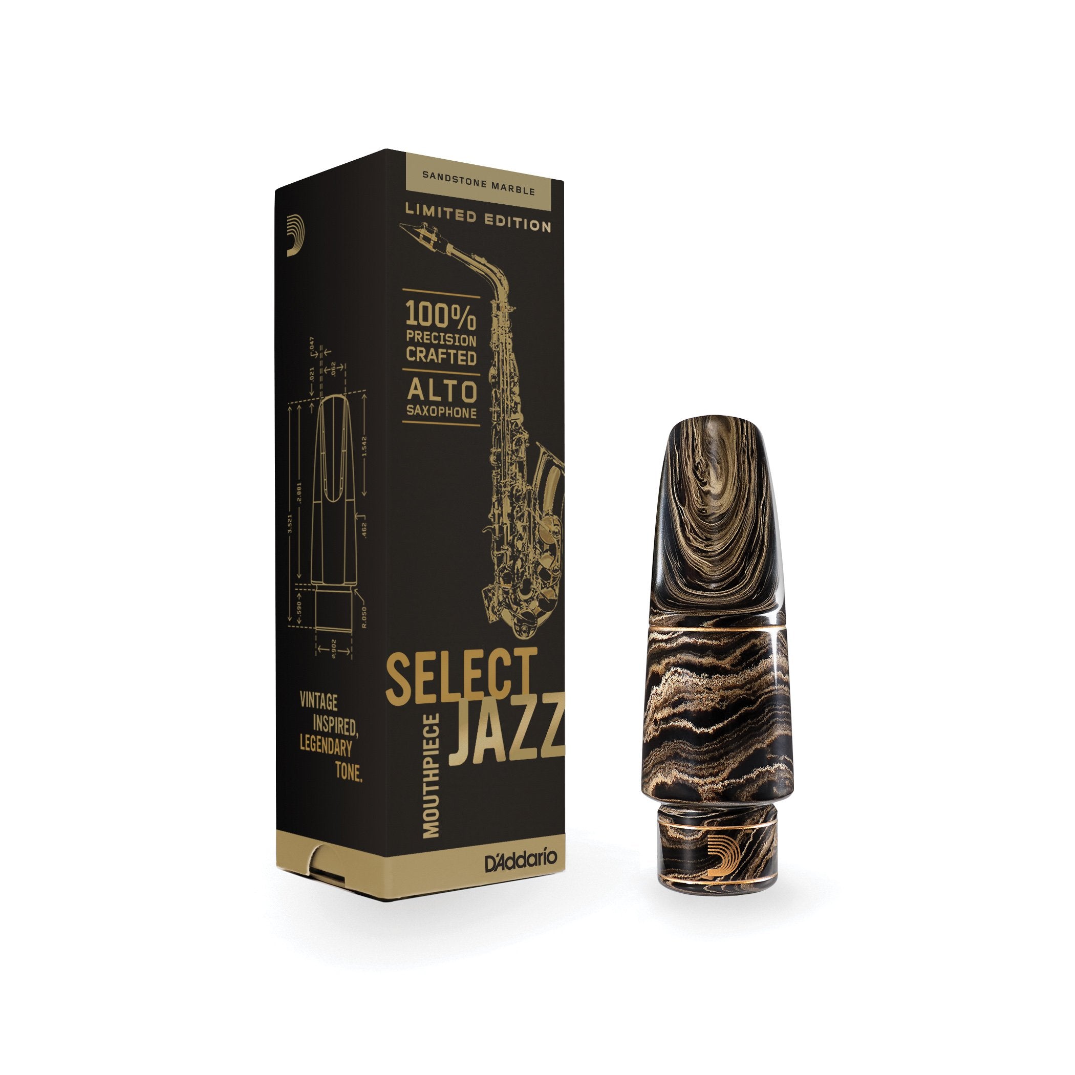 D'Addario Select Jazz Alto Saxophone Mouthpiece - Sandstone Marble - D5M - Mouthpiece for Alto Sax