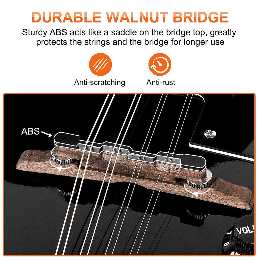 Vangoa Mandolin Musical Instrument A Style Acoustic Electric, 8 Strings Mahogany for Beginner Adults Teens, Red Burst