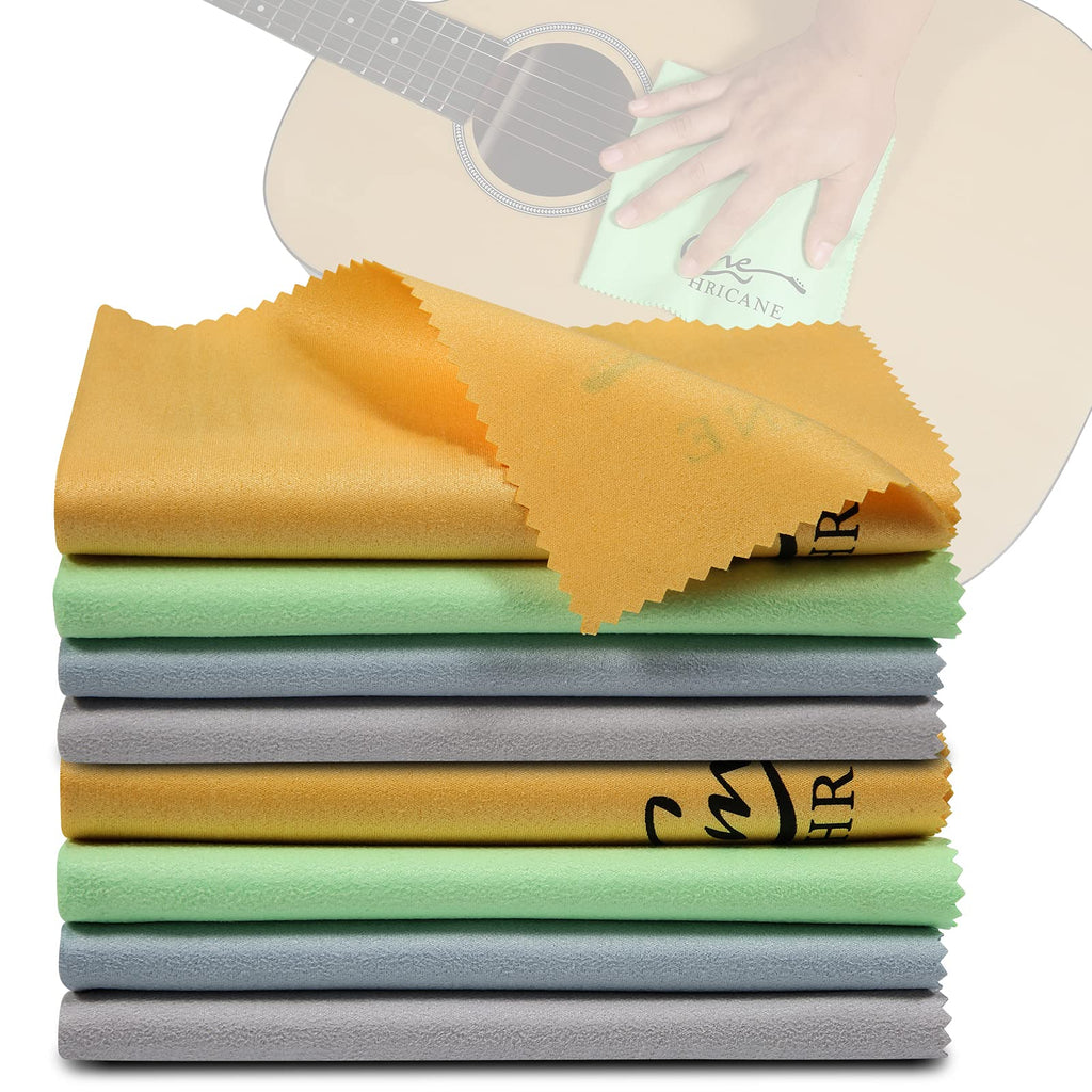 Guitar Cloths Ultrafine fiber suede (12"x12" Cloths) Plush Polishing Cloths for Musical Instruments Premium Polishing & Cleaning Cloths for Guitar Violin Piano Clarinet Trumpet (6 Pack Blue)