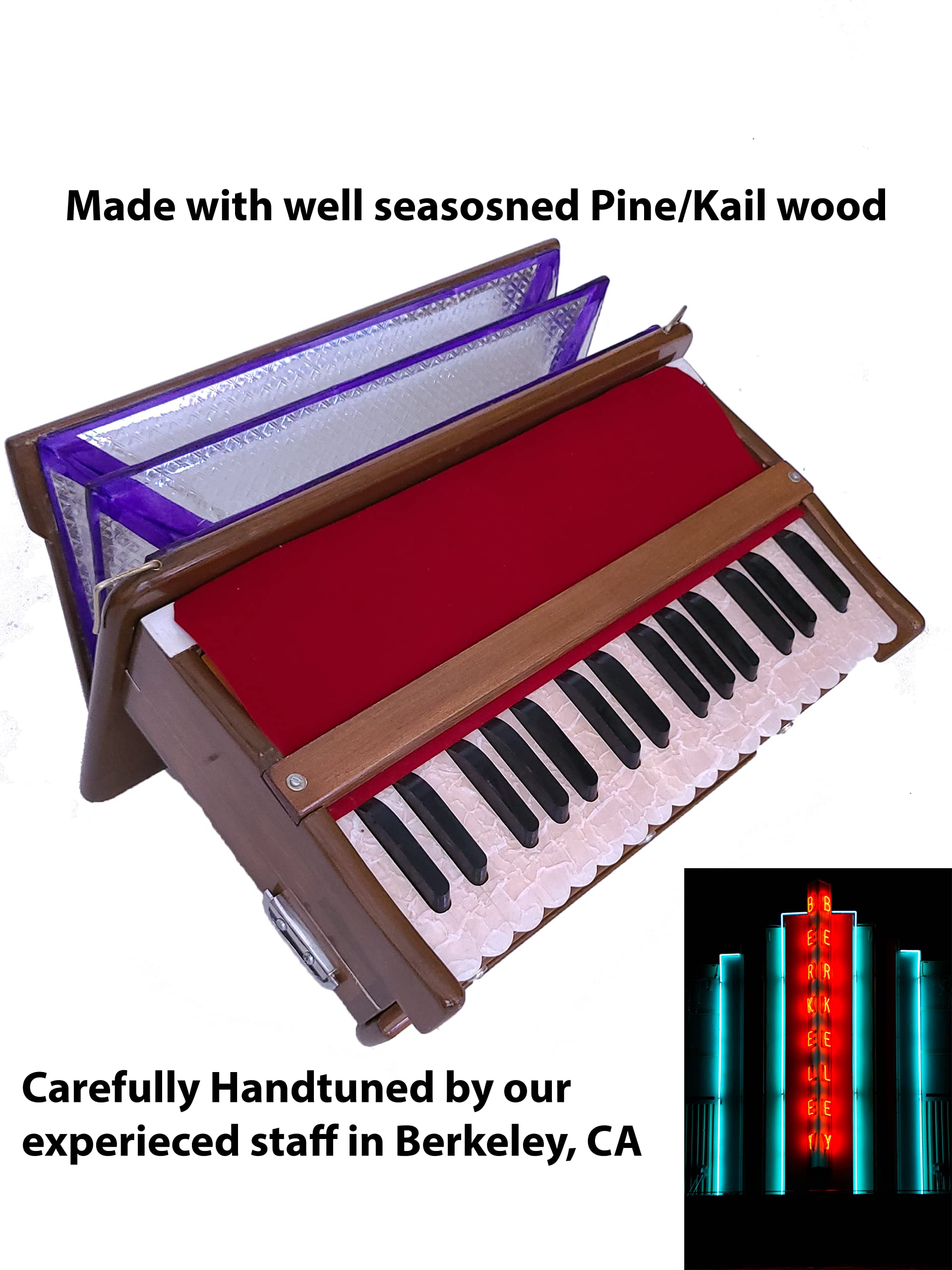 Musician's Mall Travel Harmonium Highly Portable Indian Instrument. Set-up, tuned and shipped from California, the oldest Indian Musical Instrument store in the US.