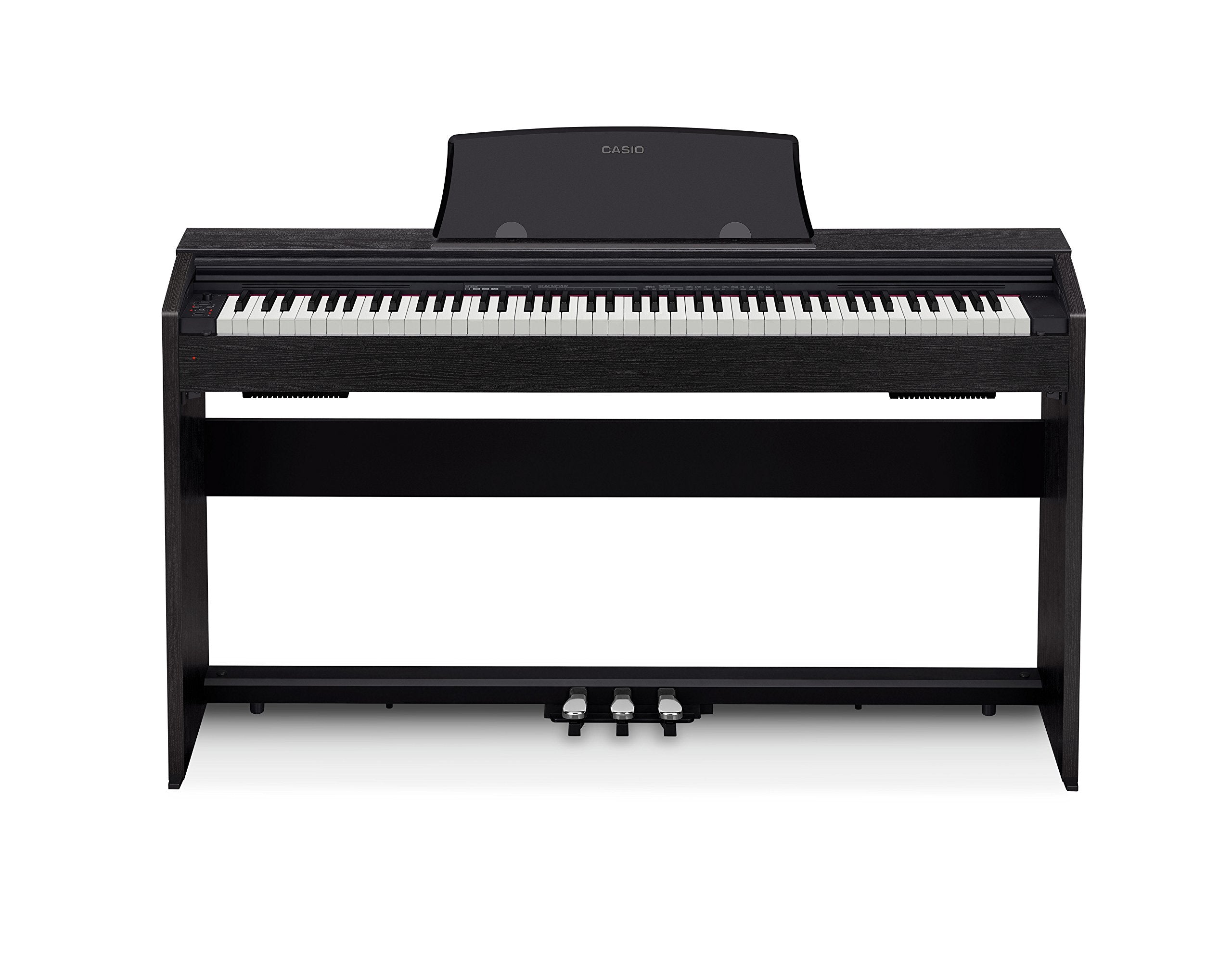 Casio PX-770 Privia Digital Piano - Black Bundle with Furniture Bench, Headphones, Instructional Book, Online Lessons, Instructional DVD, and Austin Bazaar Polishing Cloth