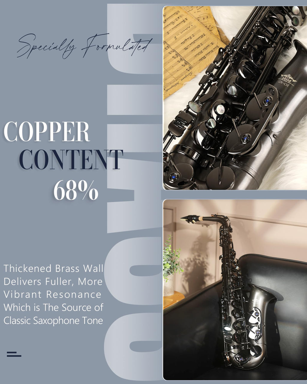 AKLOT Handcrafted E-Flat Alto Saxophone: Matte Silver Brass Body with Warm, Rich Tone, Secure Air Seal, Smooth 23-Key System, Includes Reeds, Premium Leather Case and Saxophone Cleaning Kit (CH-FM)
