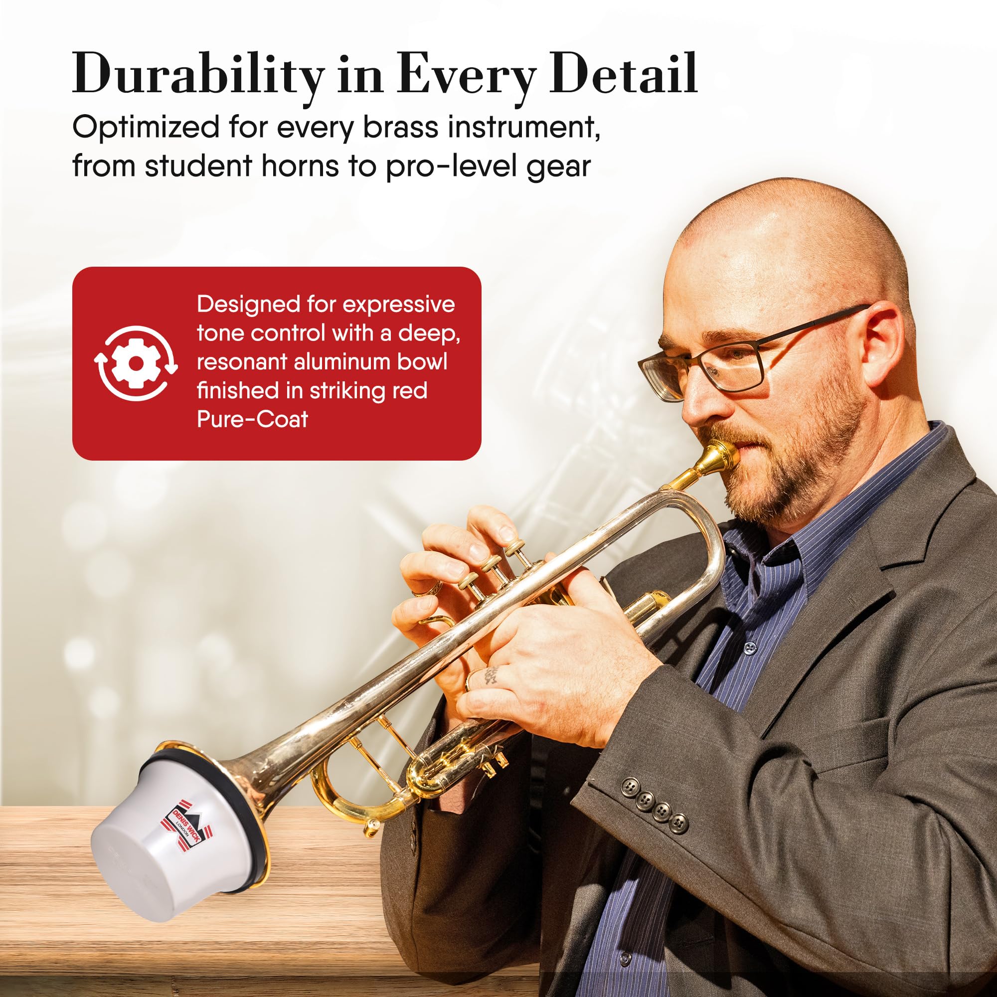 Denis Wick Straight Mute for Trumpet or Cornet, 5504 - Hand-Spun Aluminum Mute with Natural Cork - Brilliant Tone, Reliable Intonation & Tight-Bell Fit for Performance - 6.1 x 3.4 x 3.4 In, 2.26 oz
