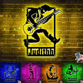 Personalzied Guitarist Name Wall Sign LED Lights Custom Cello Wall Art Music Neon Sign Electric Guitar Night Light Rock DJ LED Lamp Music Studio Plaque Musical Shed Name Plaque for Teacher