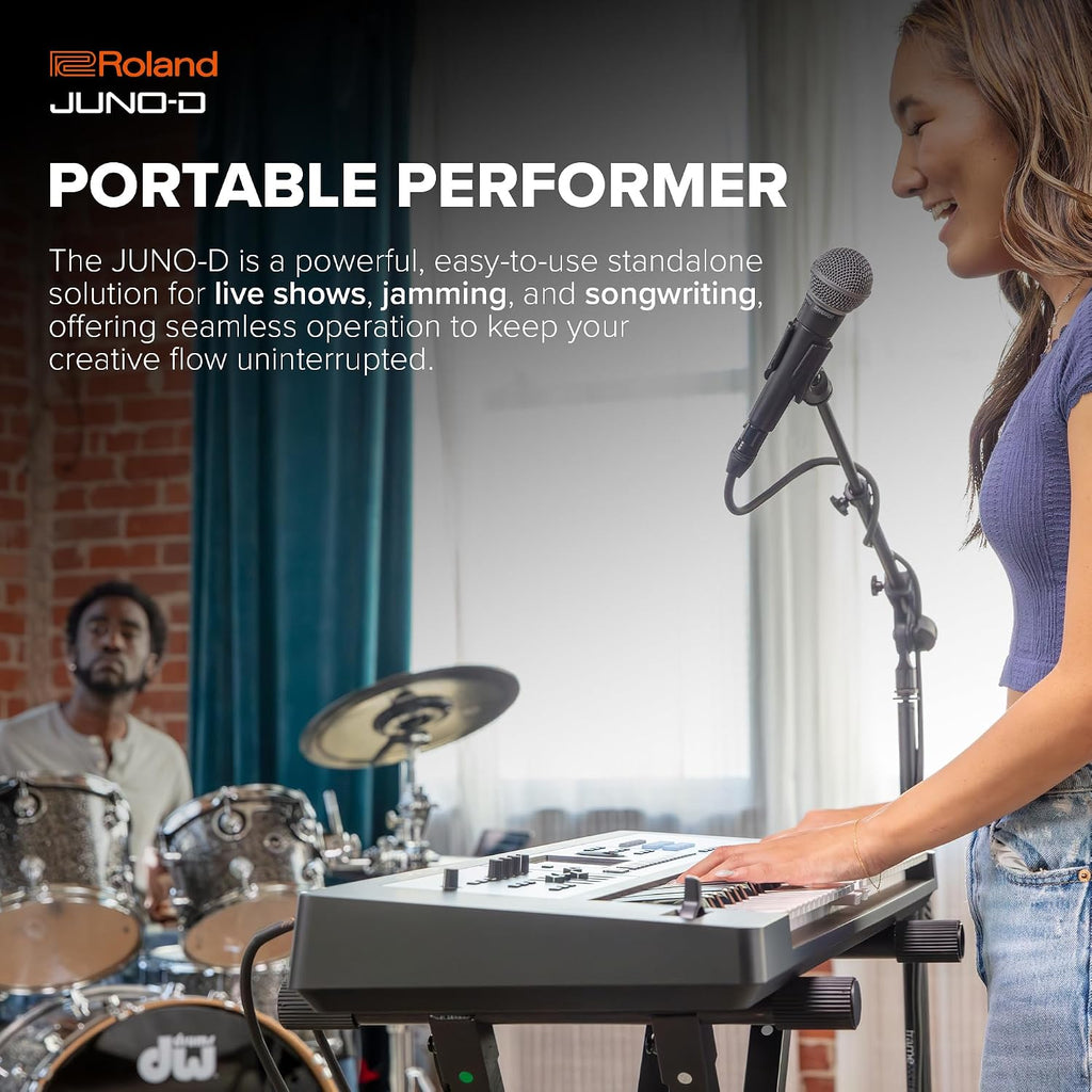 Roland JUNO-D6 Synthesizer | 61-Note Keyboard with Synth Action | ZEN-Core Engine with Over 3800 Onboard Sounds | Intuitive Creative Tools | USB-C Audio/MIDI Interface for Mobile & Computers