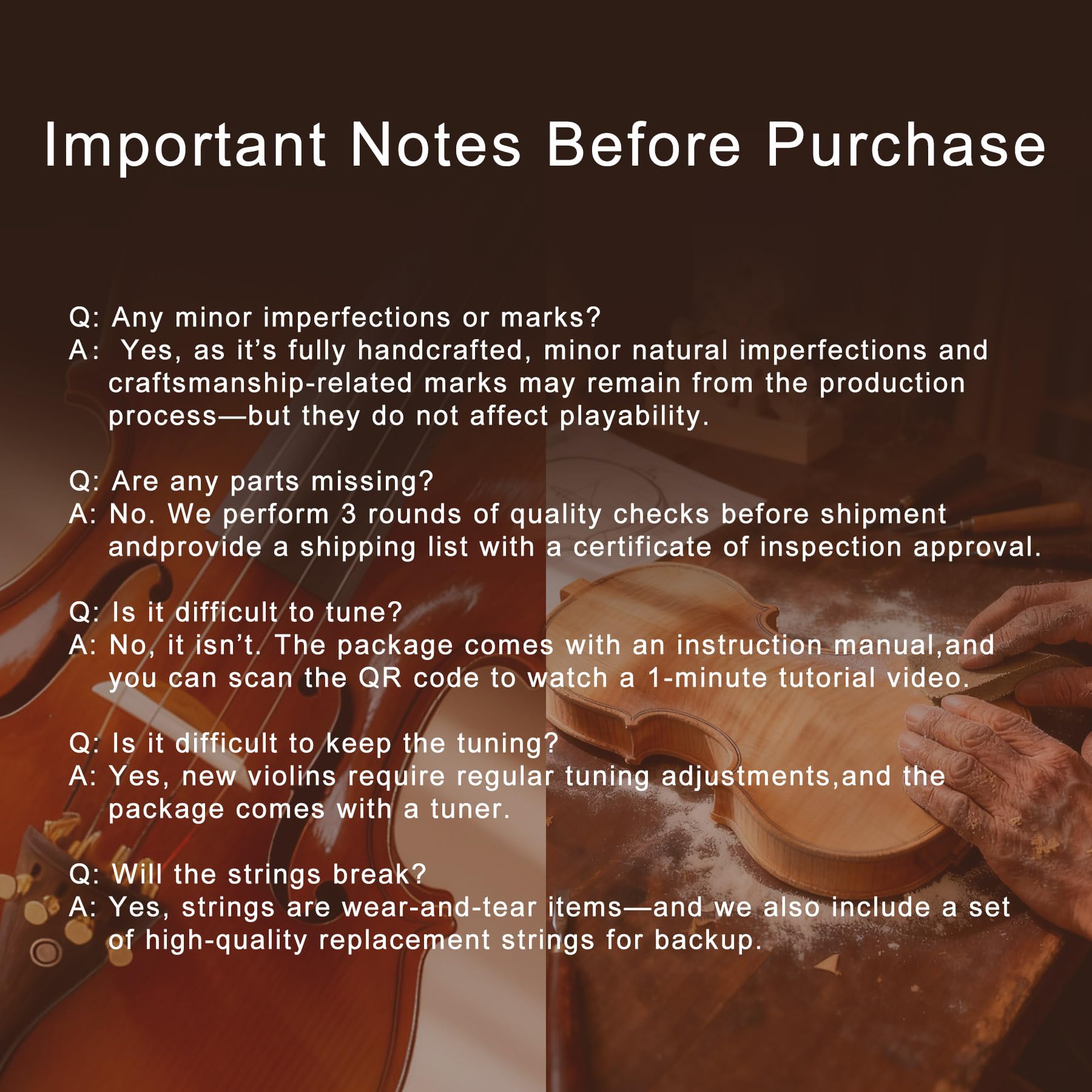 Violin 4/4 Full Size,Beginner Violin For Kids,Students,Adults,Fiddle Set with Hard Case,Bow,Rosin,Shoulder Rest,Tuner,Extra Strings,Bridge,Fingerboard Stickers