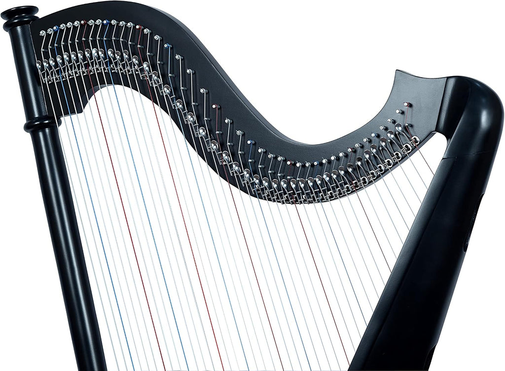 Sturgis Midwest 42 Strings Black Celtic Irish Lever Harp with Extra Strings and Tuner