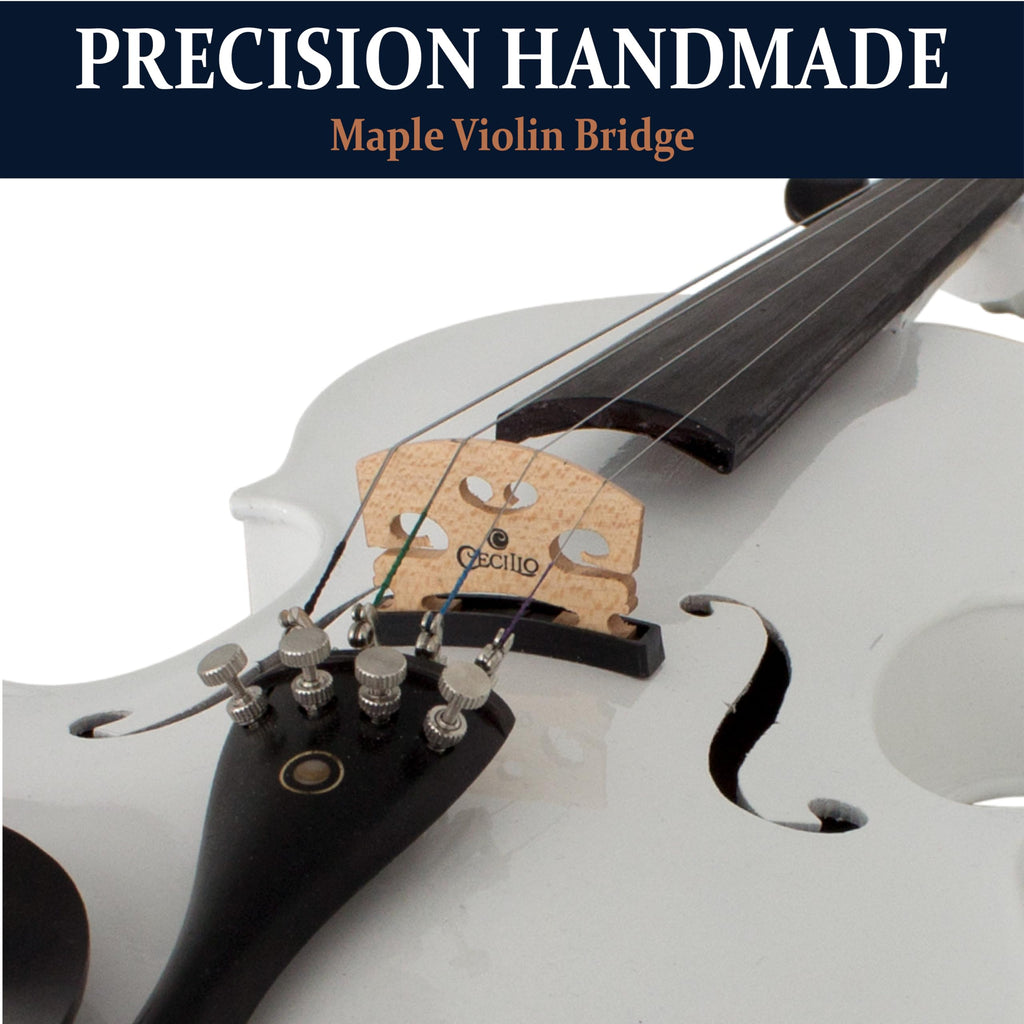 Cecilio 4/4 Full Size Acoustic & Electric Violin for Beginners & Professionals, Hand-Carved Solid Spruce Top, Ebony Fine Tuners, Full Set with Case, Bow, Rosin & AUX Cable (Metallic Black)