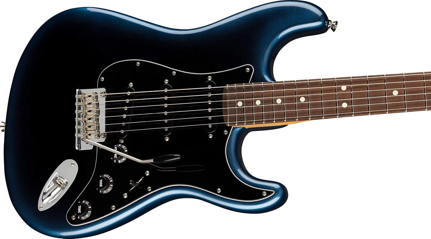 Fender American Professional II Stratocaster - Dark Night with Rosewood Fingerboard | Alder Body, Deep C Maple Neck, Rosewood Fingerboard, V-Mod Ii Single-Coil Pickups, 2-Point Tremolo